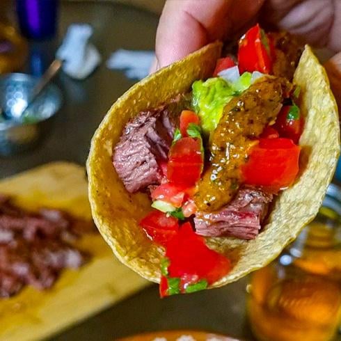 I Grilled Up Some Arrachera With Roasted Tomato Salsa Borracha Grilled