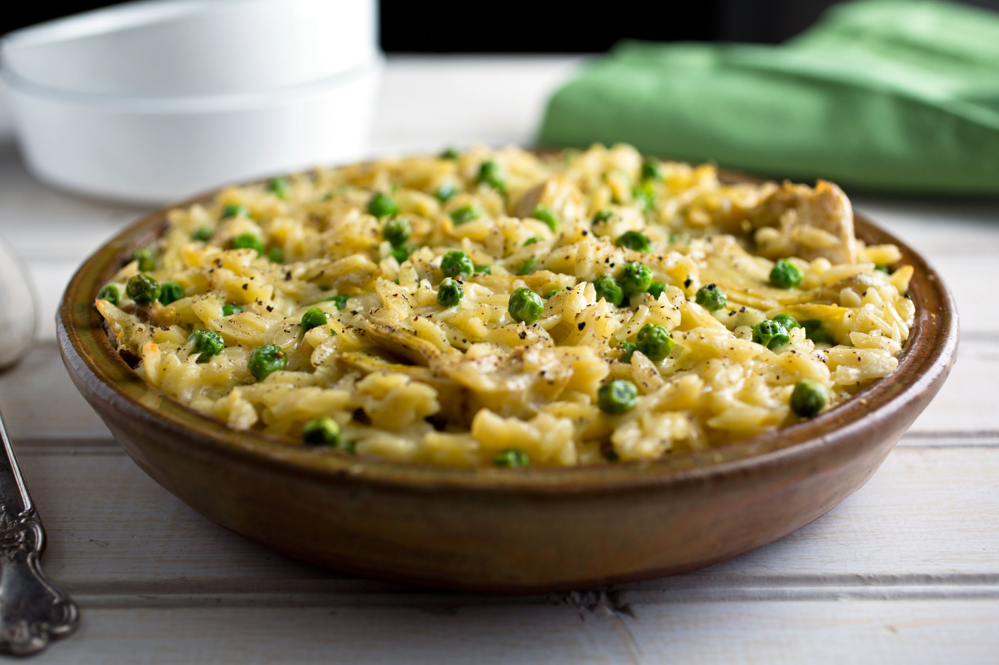 Baked Orzo With Artichokes And Peas Dining And Cooking