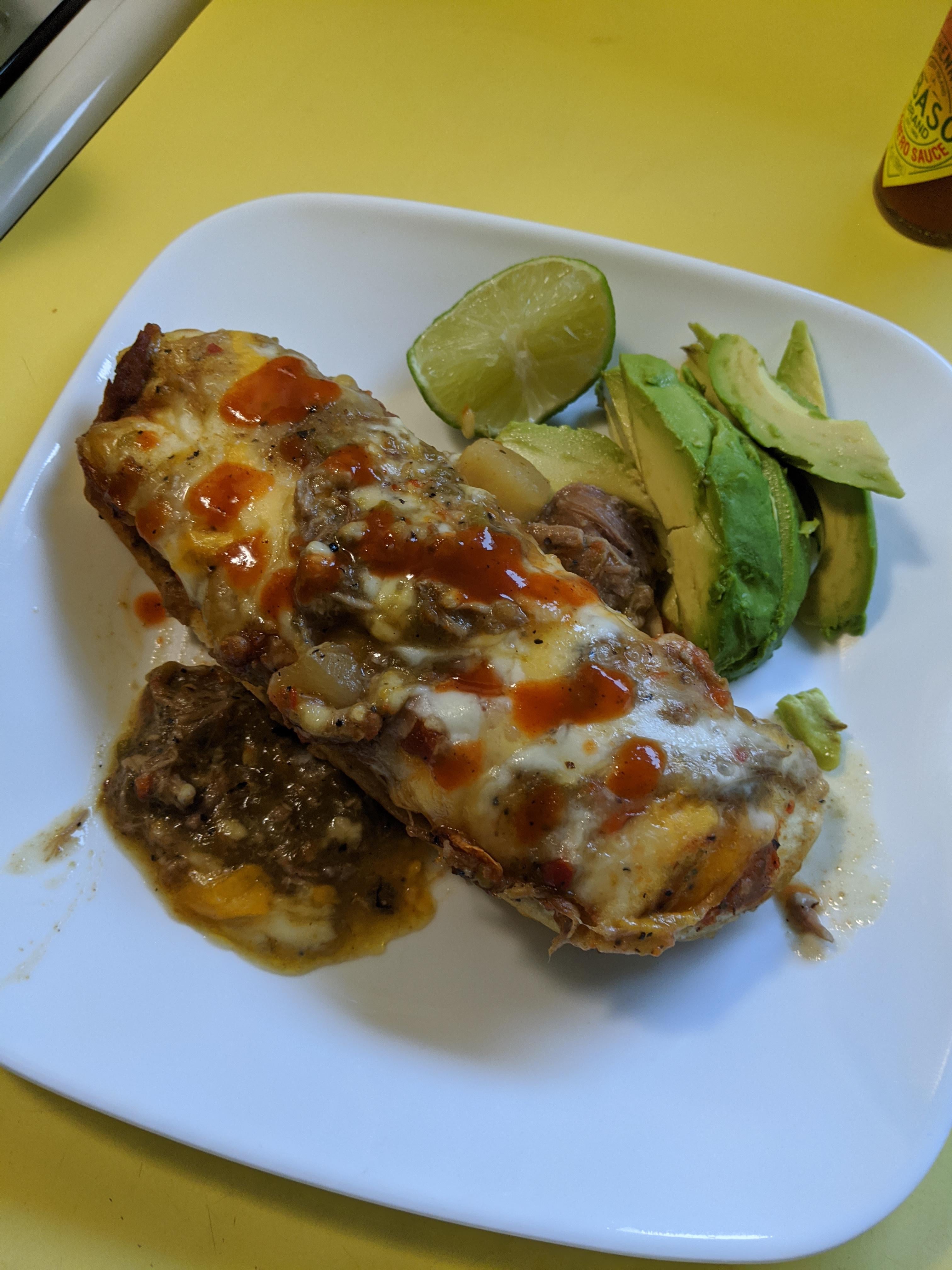 Smothered Pueblo green chili burritos Dining and Cooking