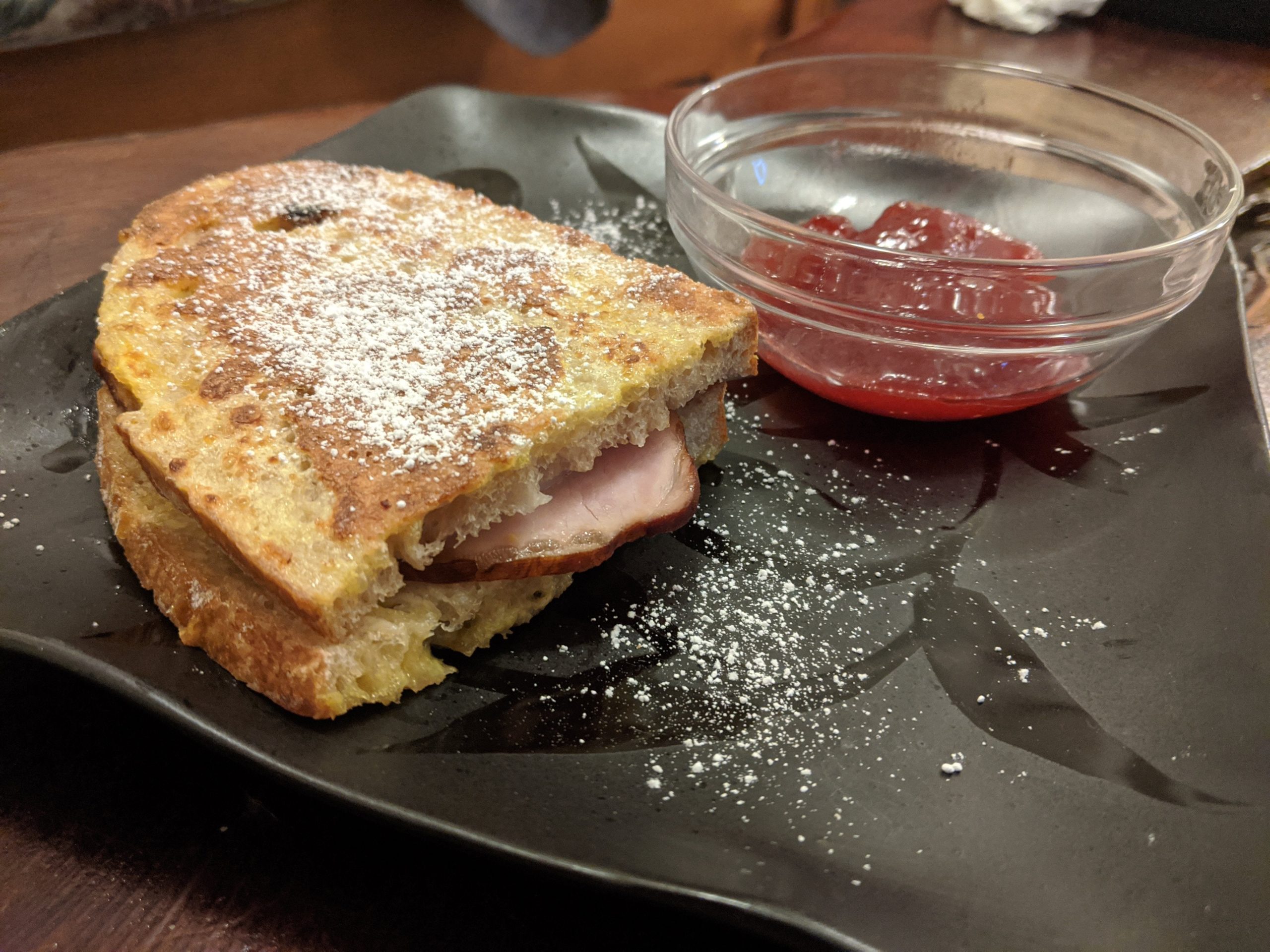 Monte Cristo Sandwich On Homemade Sourdough With Str