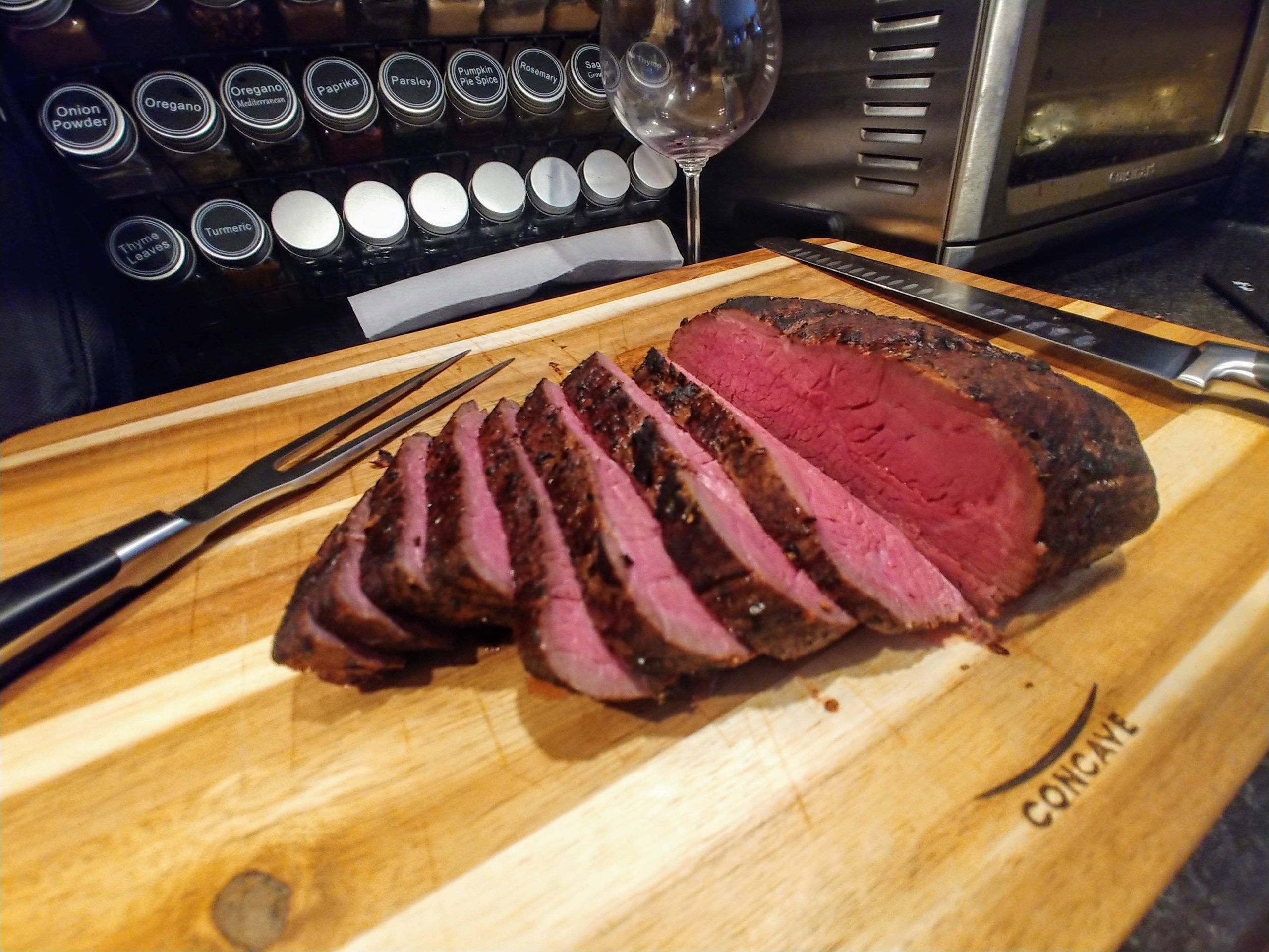 Choice sirloin cap sous vide 133° for 6 hours torch seared to finish