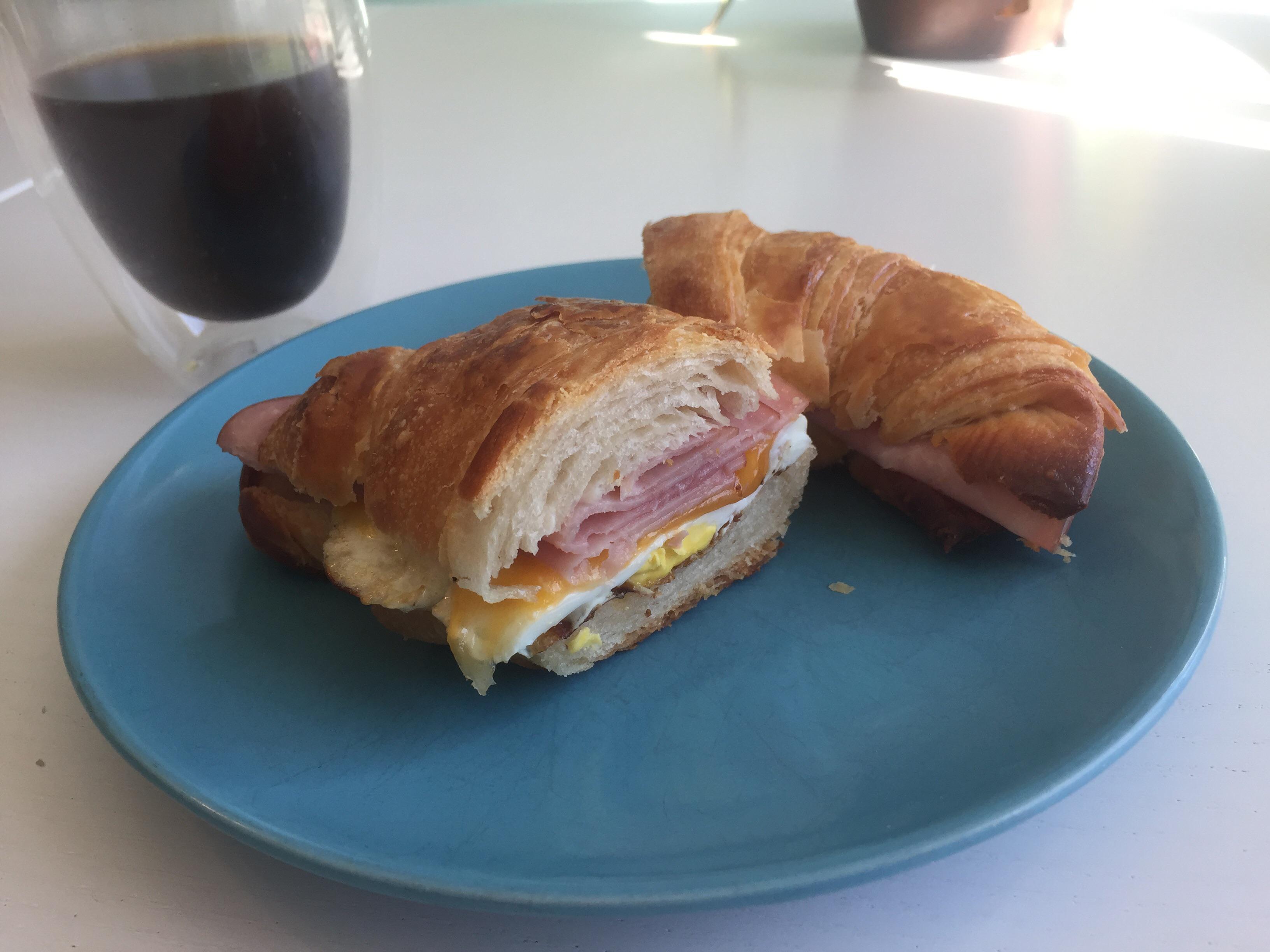 Egg Ham And Cheese Sandwich On A Homemade Sourdough Croissant 👌 Dining And Cooking