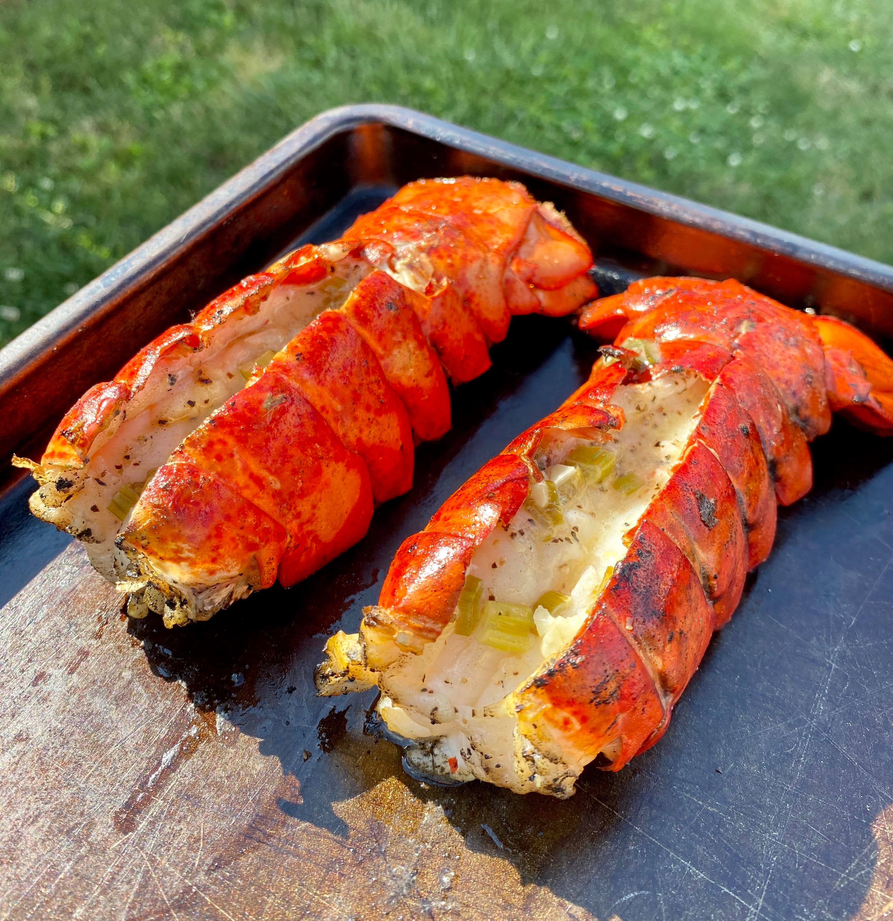 First time eating lobster tails. First time grilling ...