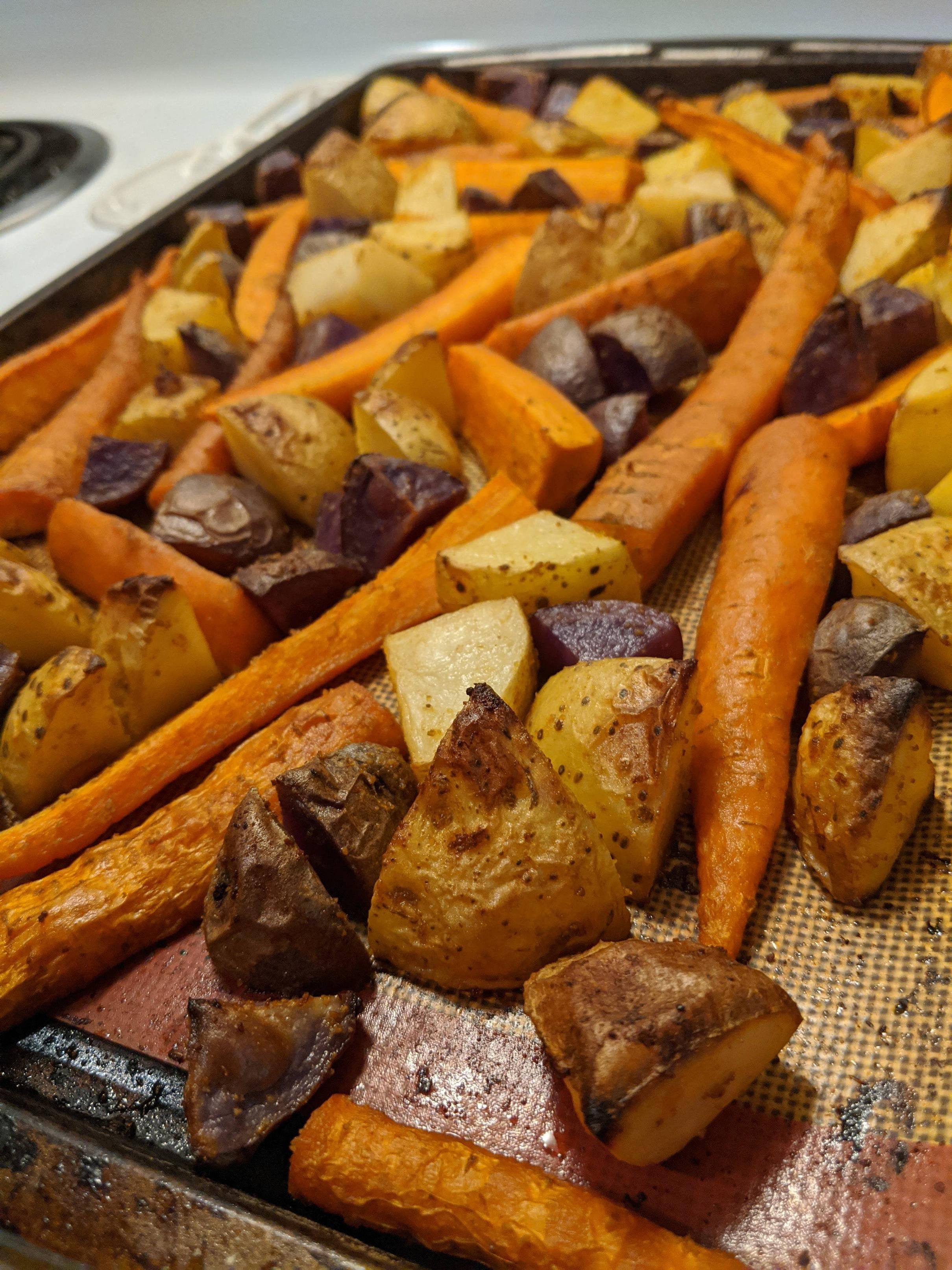 Simple Roasted Taters And Carrot