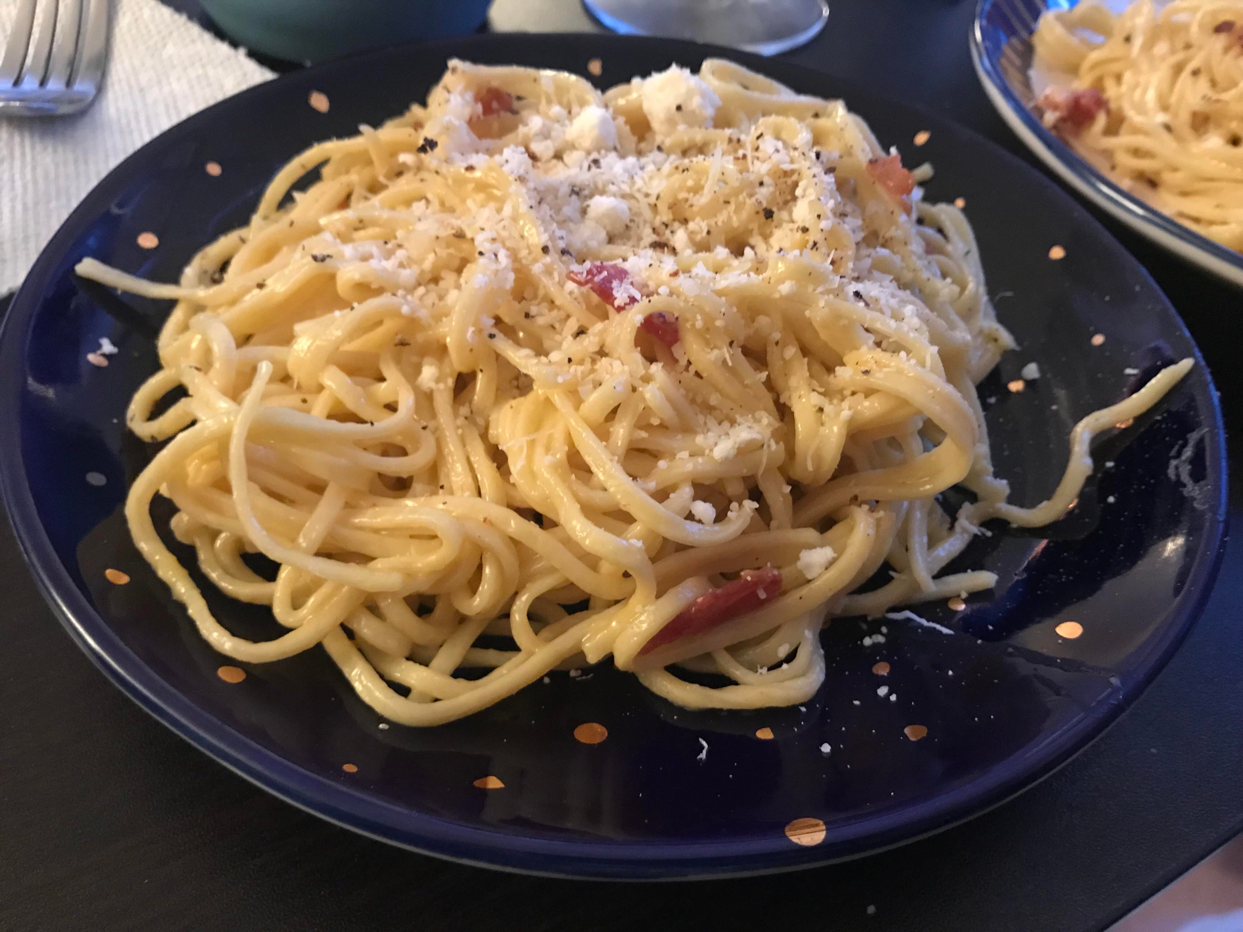 Homemade spaghetti carbonara - Dining and Cooking