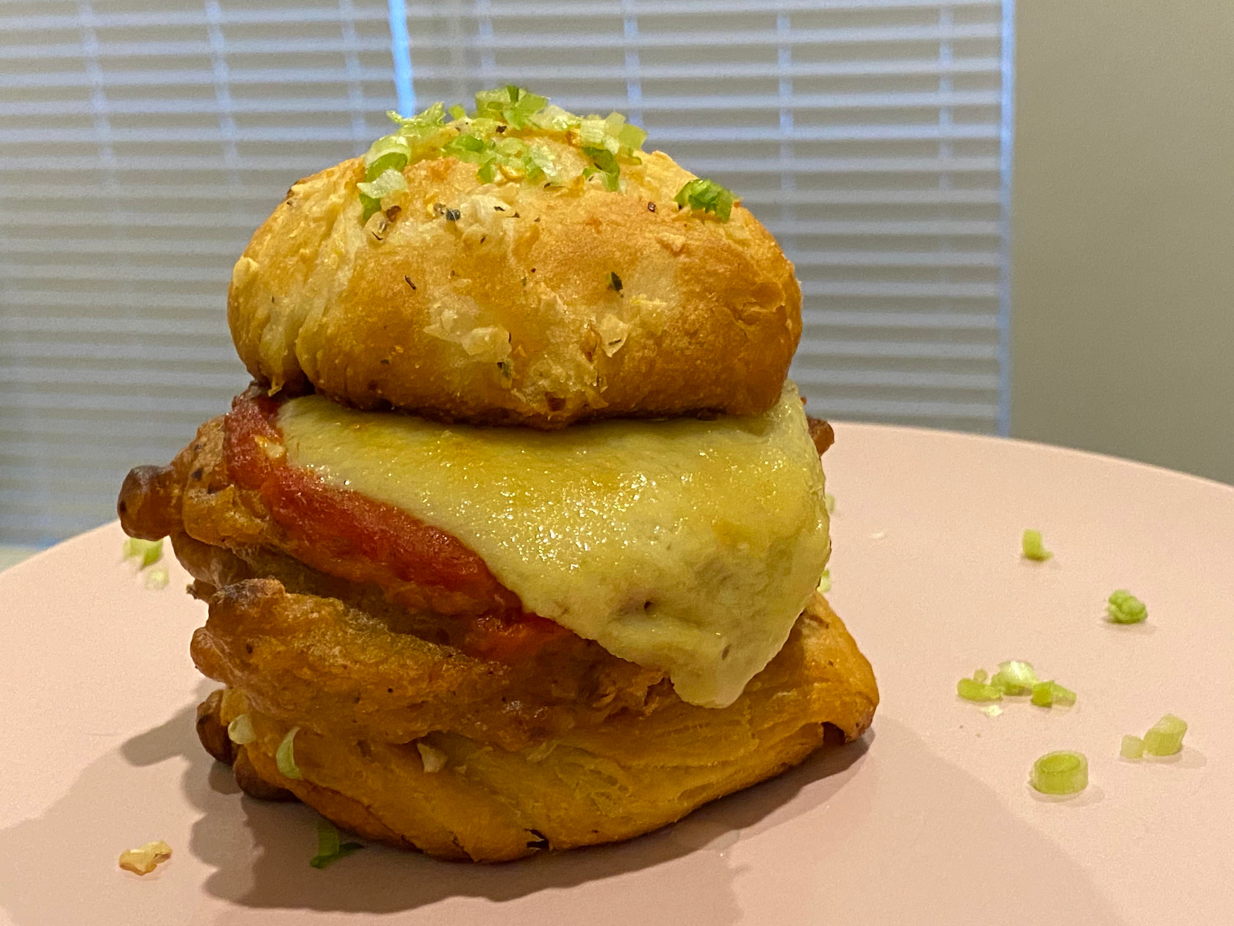 Homemade Vegan Chiken Parm Sliders With Garlic Kno