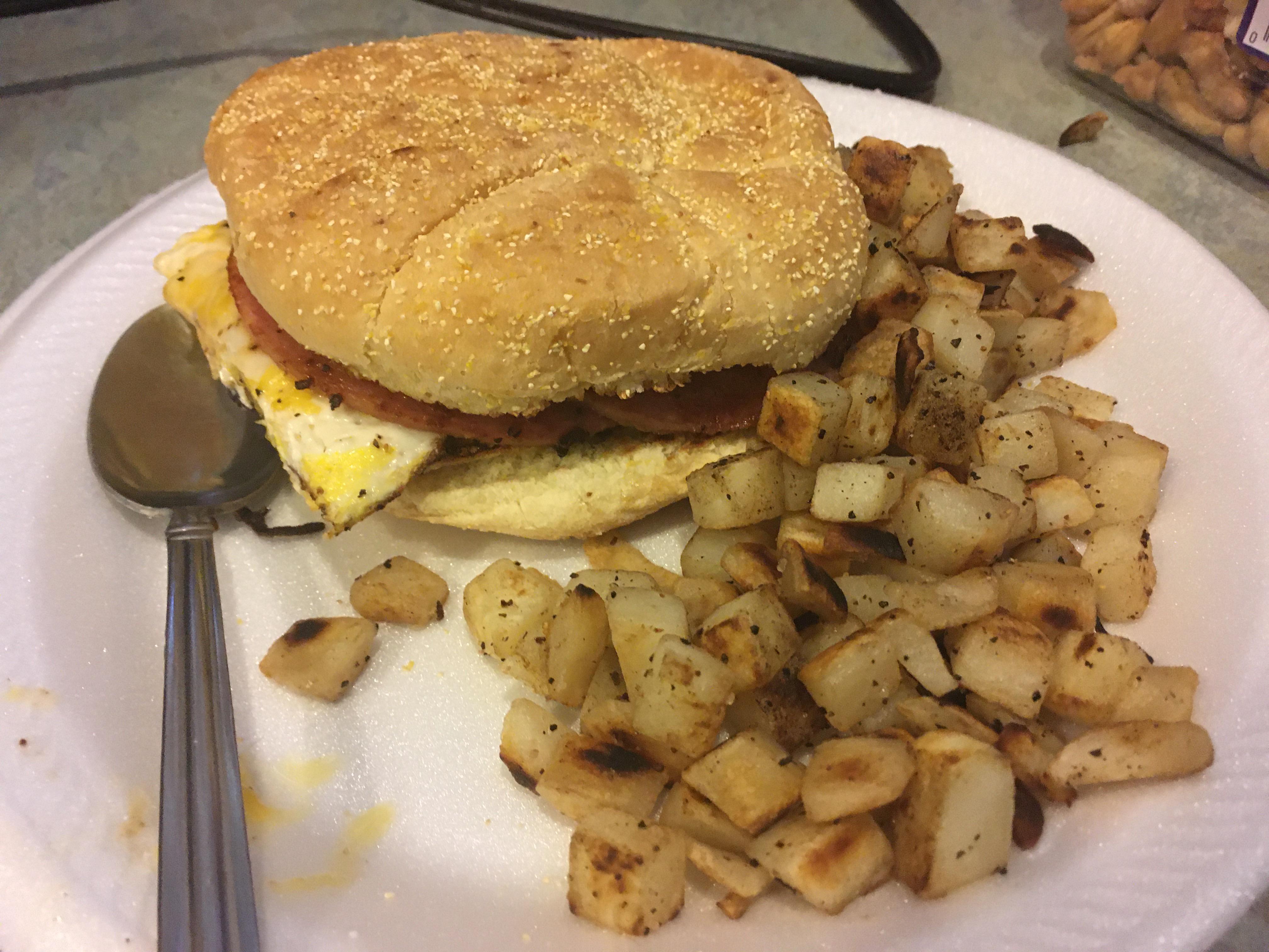 Taylor Ham Egg And Cheese Sandwich W Hash Browns Dining And Cooking