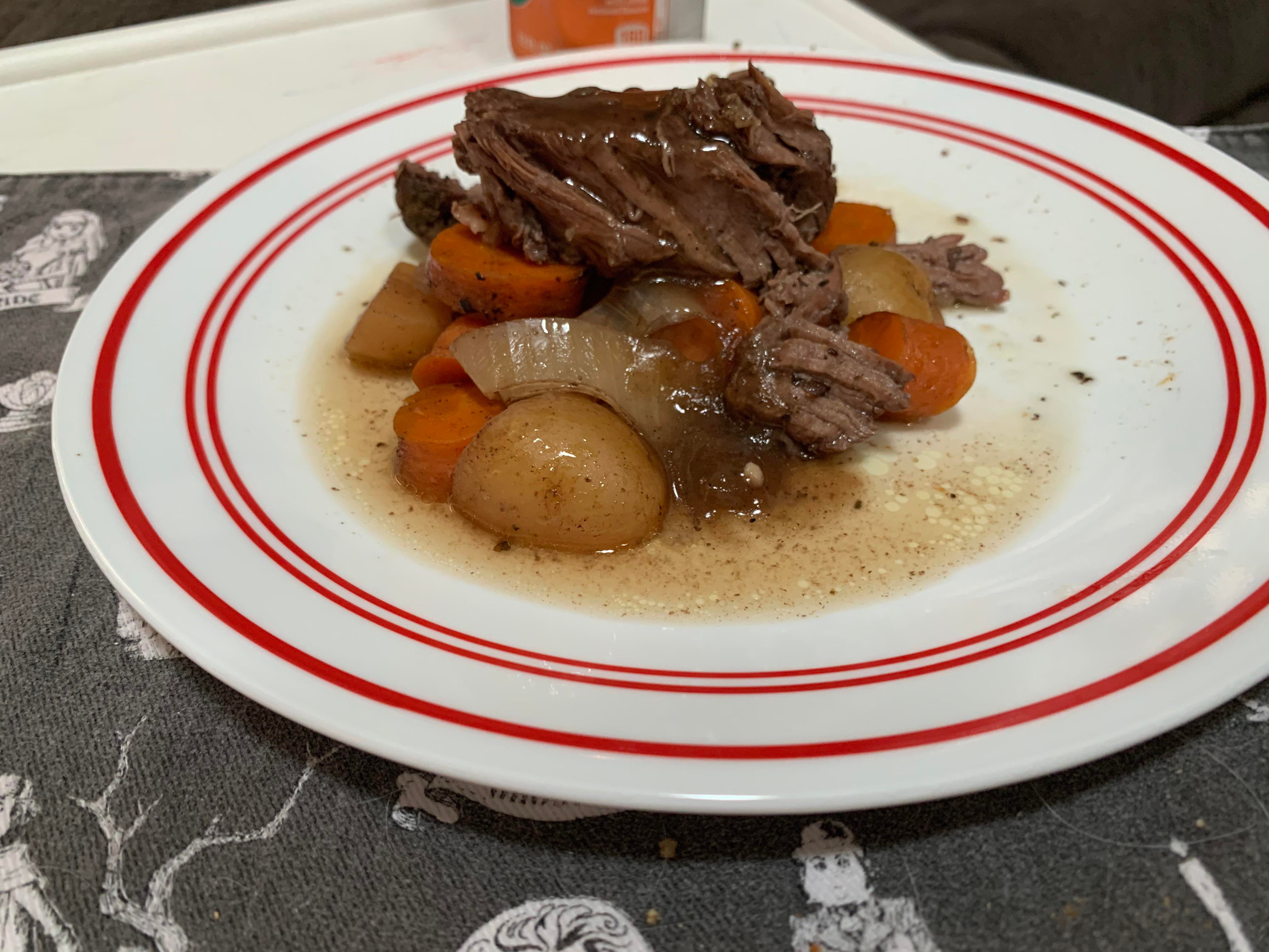 Very Proud Of My First Successful Crock Pot Pot Roast Tried To Plate