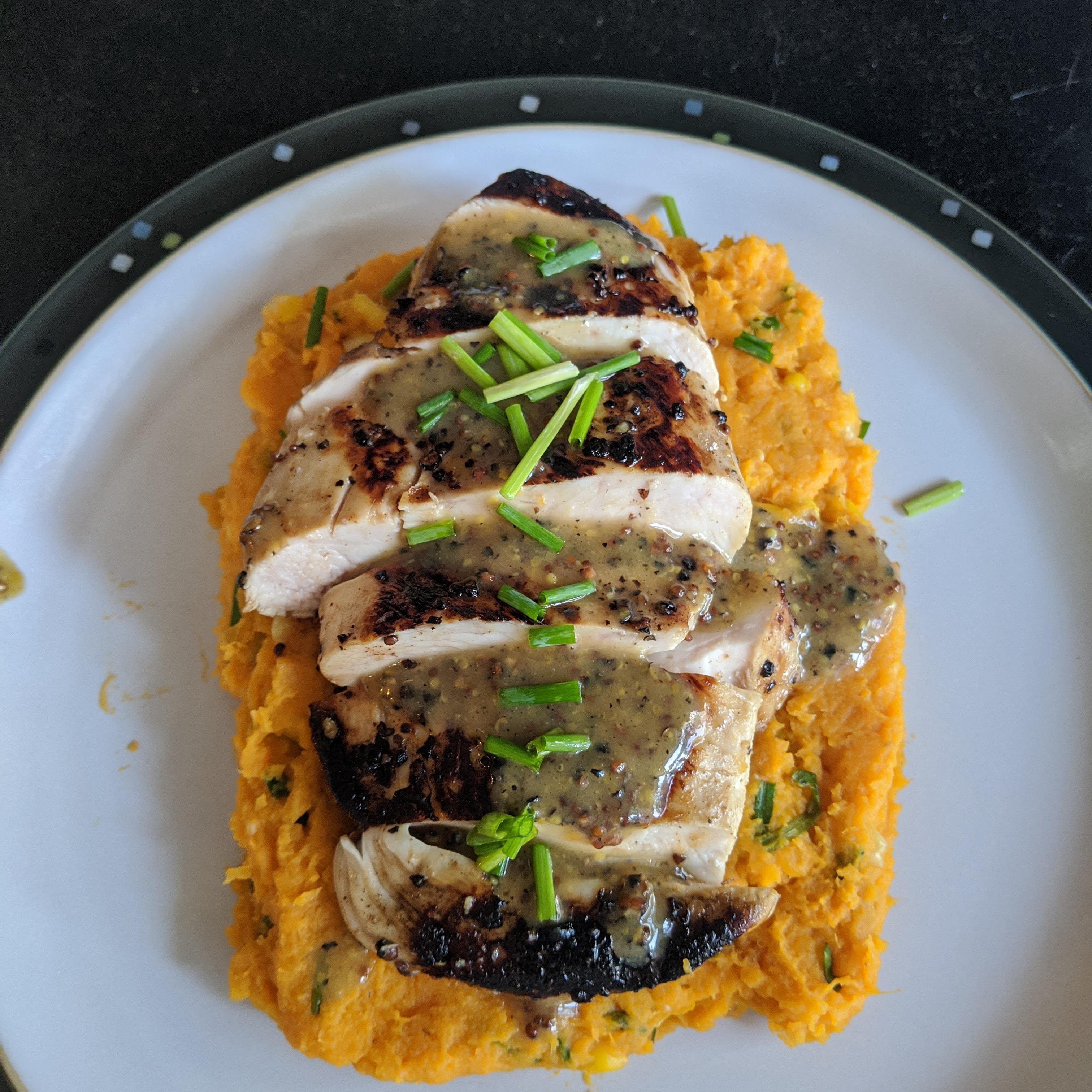 Honey Mustard Chicken With Sweet Potato Mash 145 For