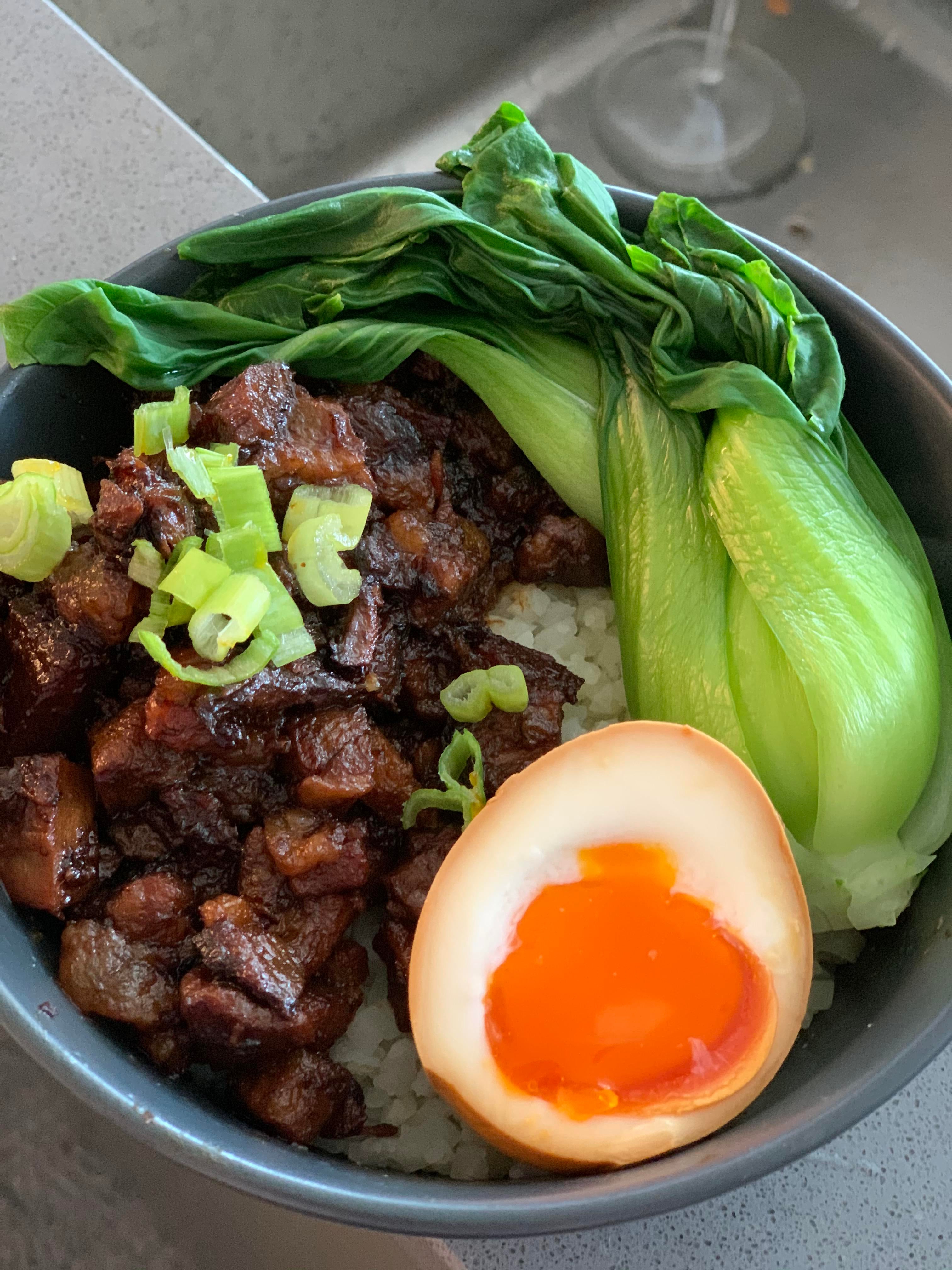 Taiwanese Braised Pork Belly Dish Lu Rou Fan Dining And Cooking