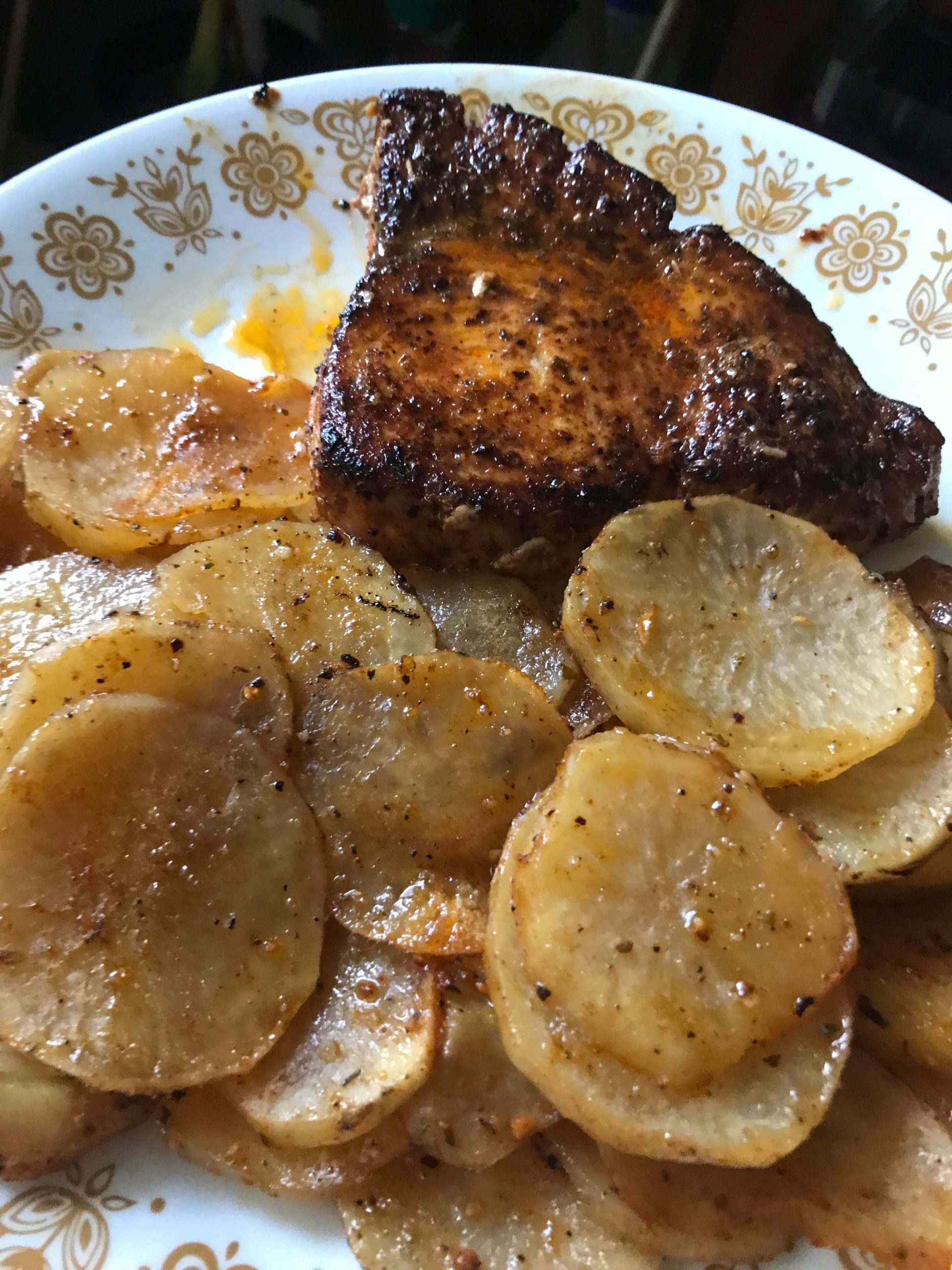 Blackened Swordfish & Campfire Spanish Potatoes Dining and Cooking