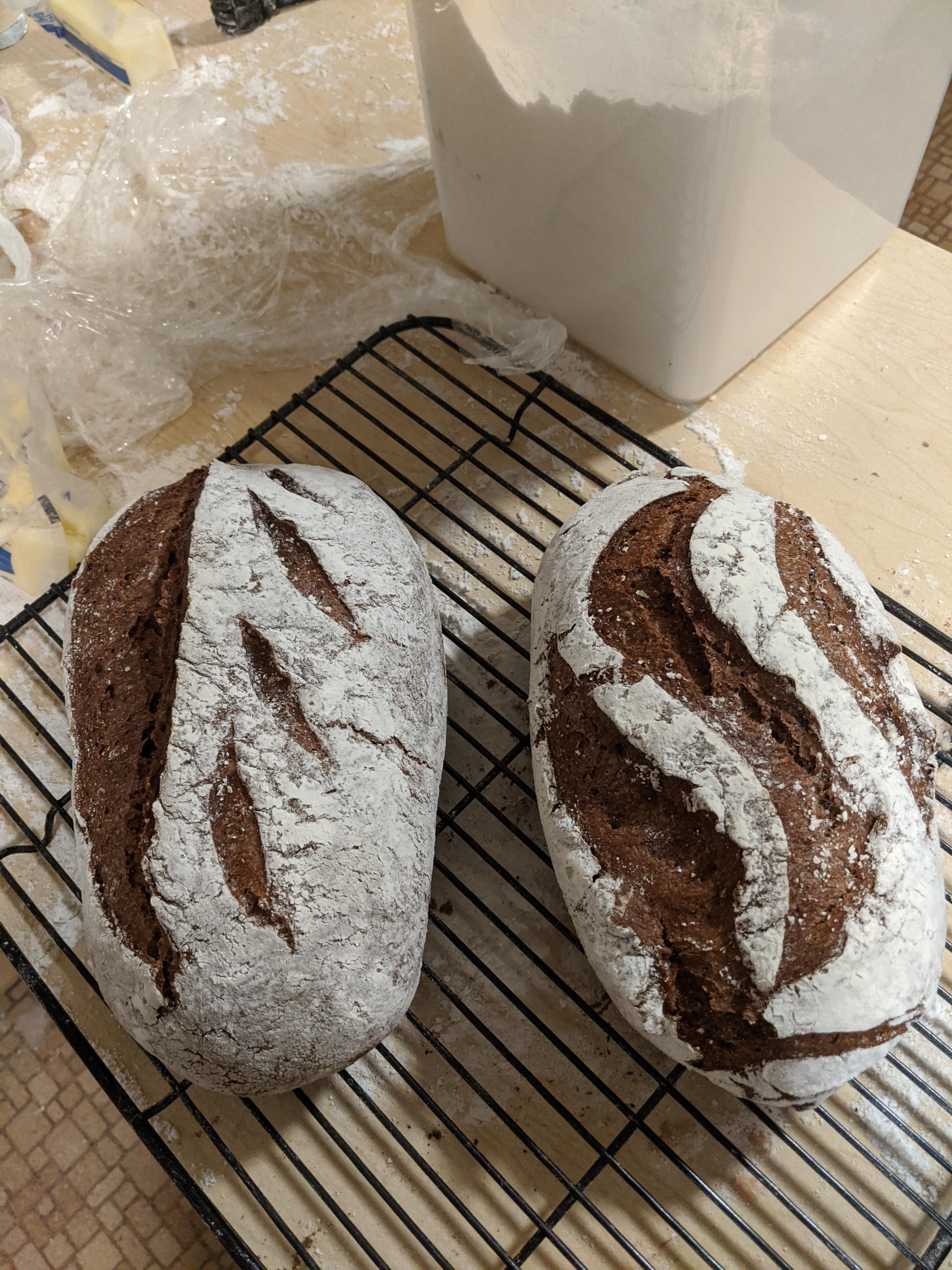 Sourdough pumpernickel! It smells so good. I can't wait to eat it ...