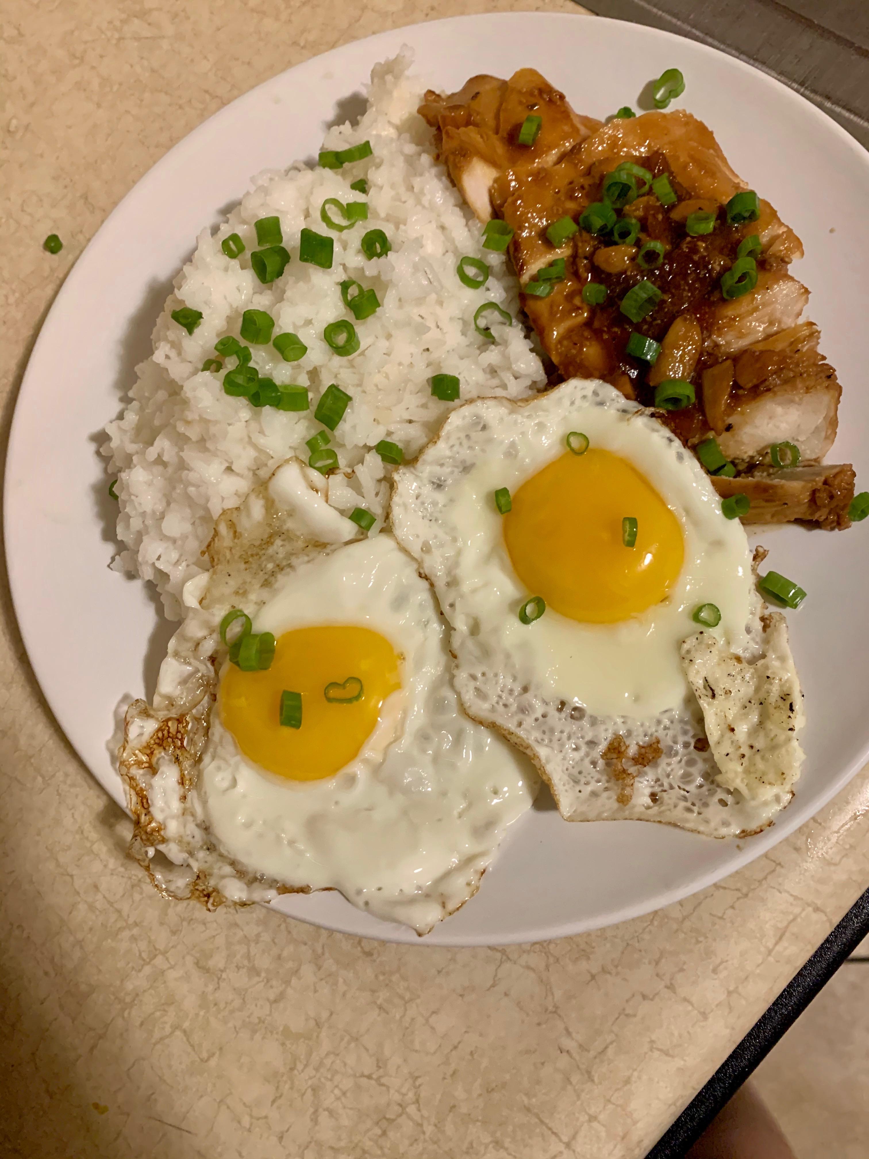 Chicken Adobo With With Rice Two Sunn