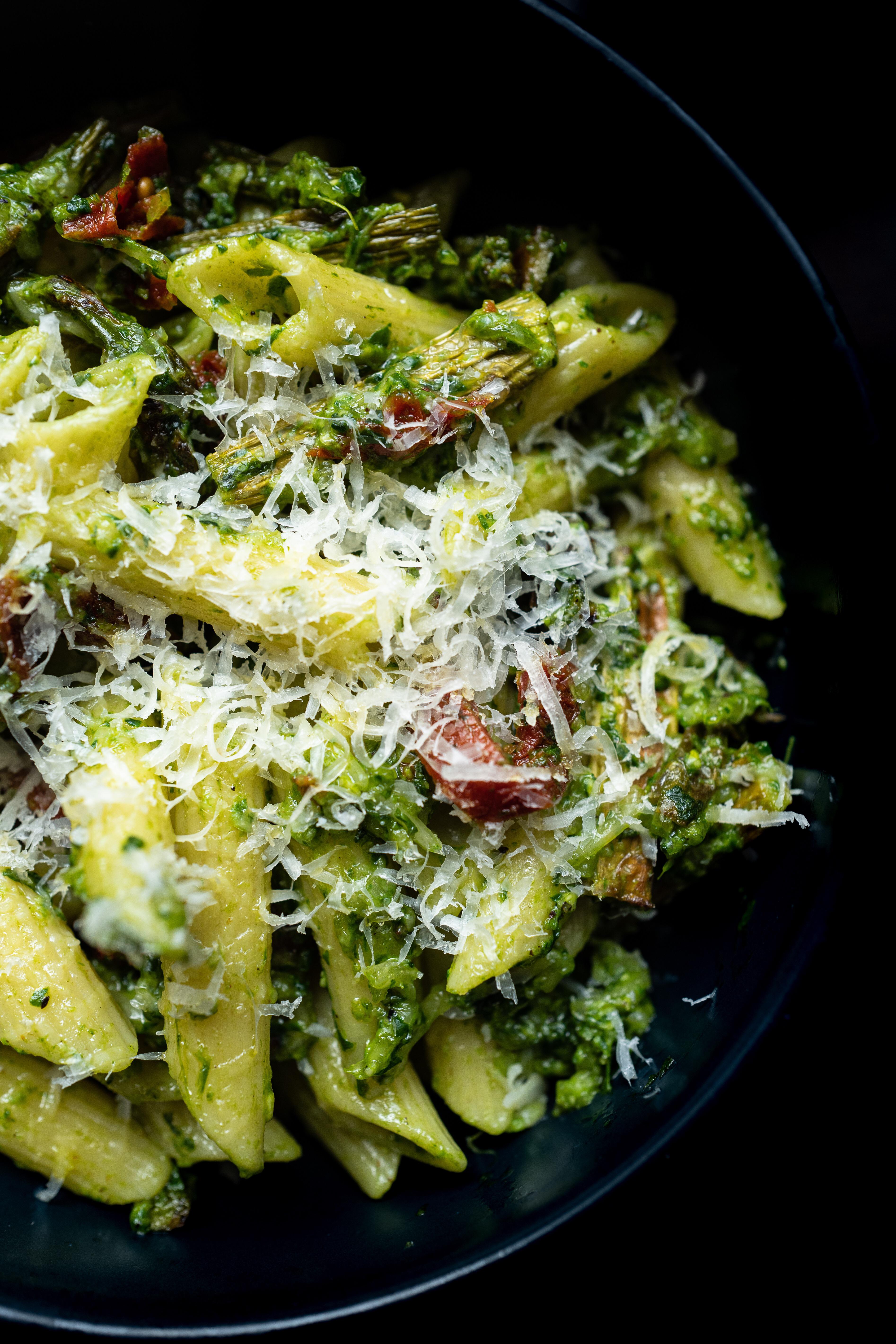 Penne With Basil Spinach Pesto Gr