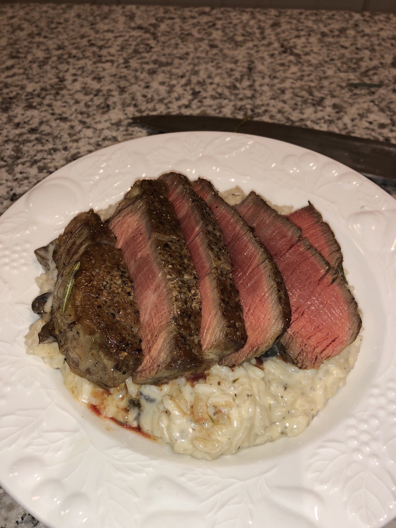 Filet mignon and wild mushroom risotto. A Tuesday night of luxury ...
