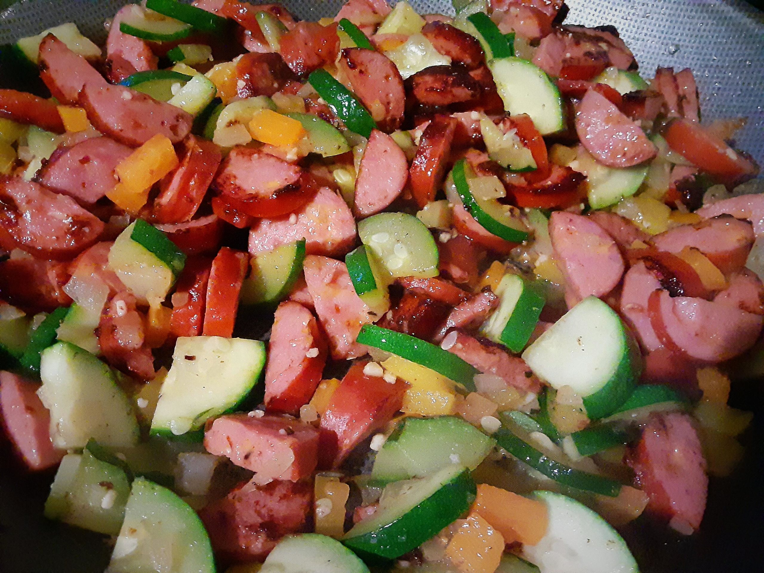 Sausage Zucchini Onions Garlic Bell Peppers Dining And Coo