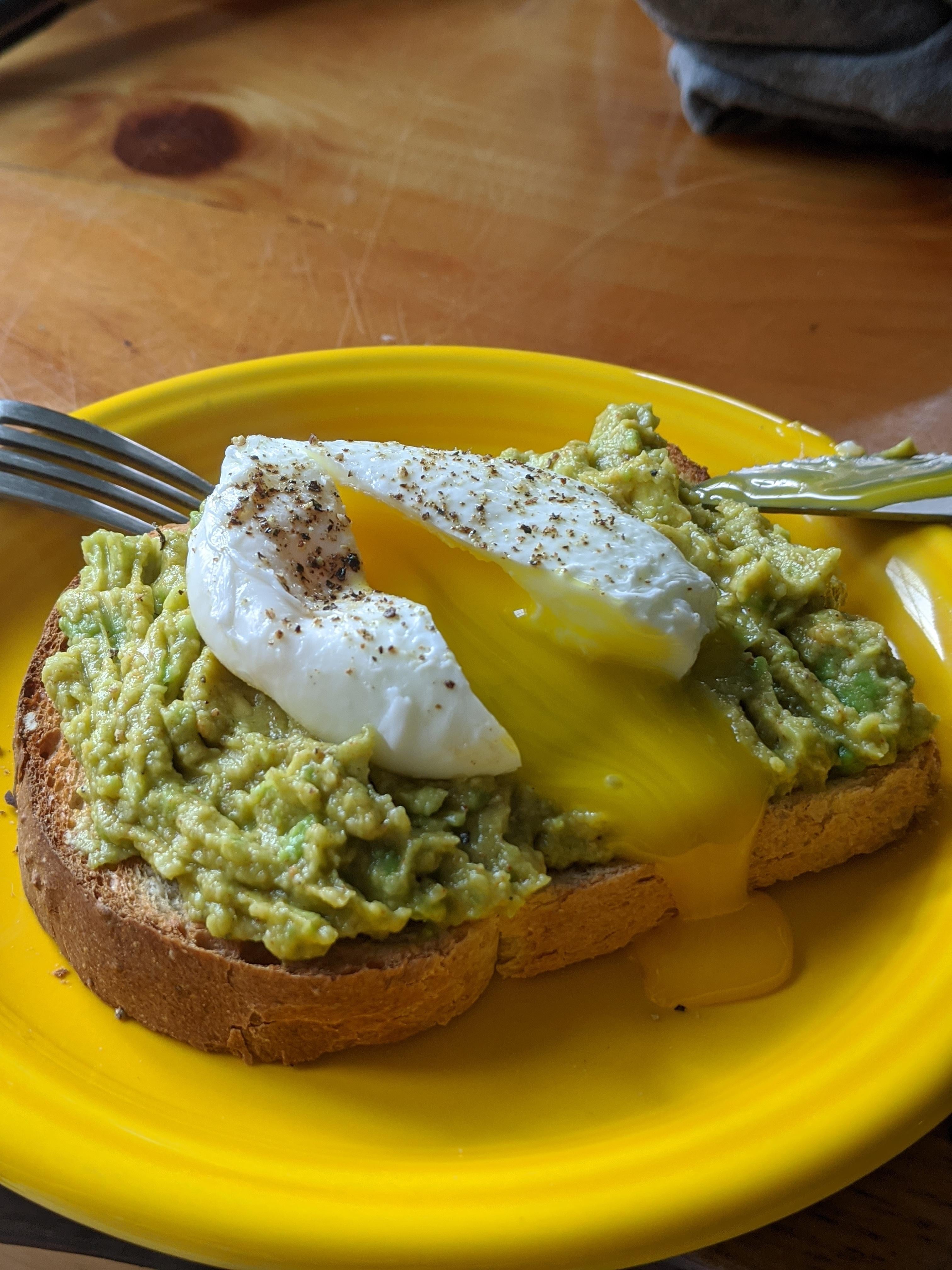 Avocado Toast W Poach Egg First Time Poaching I Was Proud Dining And Cooking 