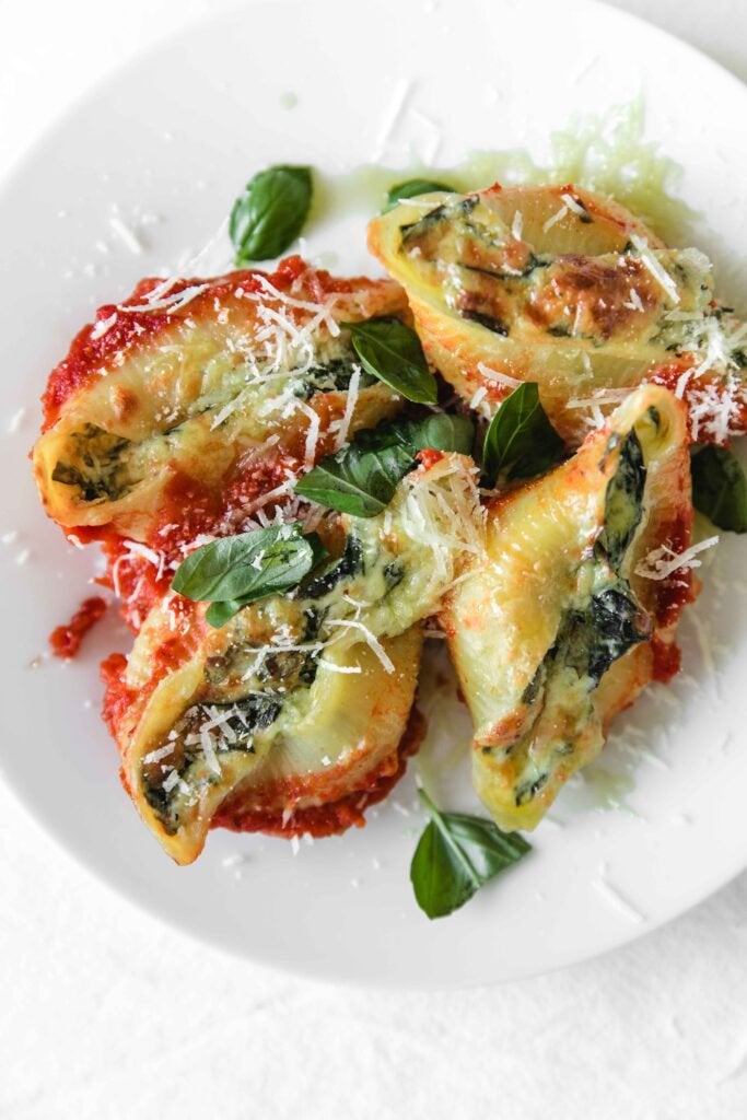Pasta Shells Stuffed With Spinach And