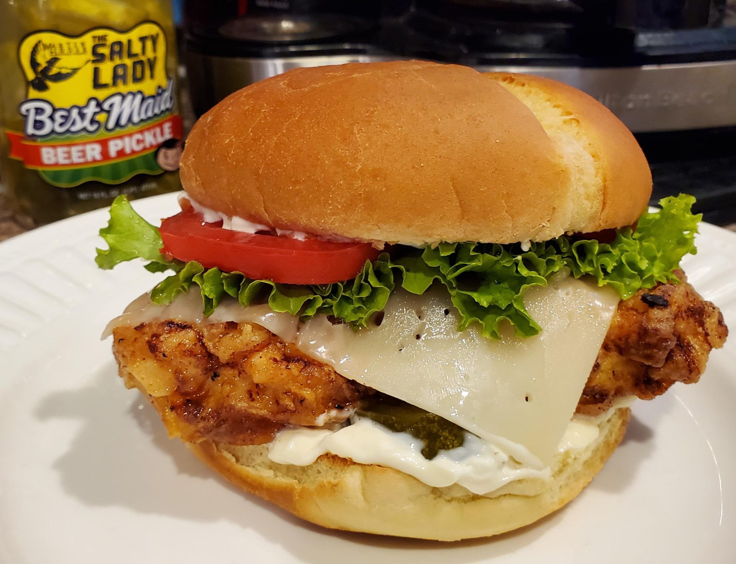 Homemade Fried Chicken Sandwich With Baby Swiss An