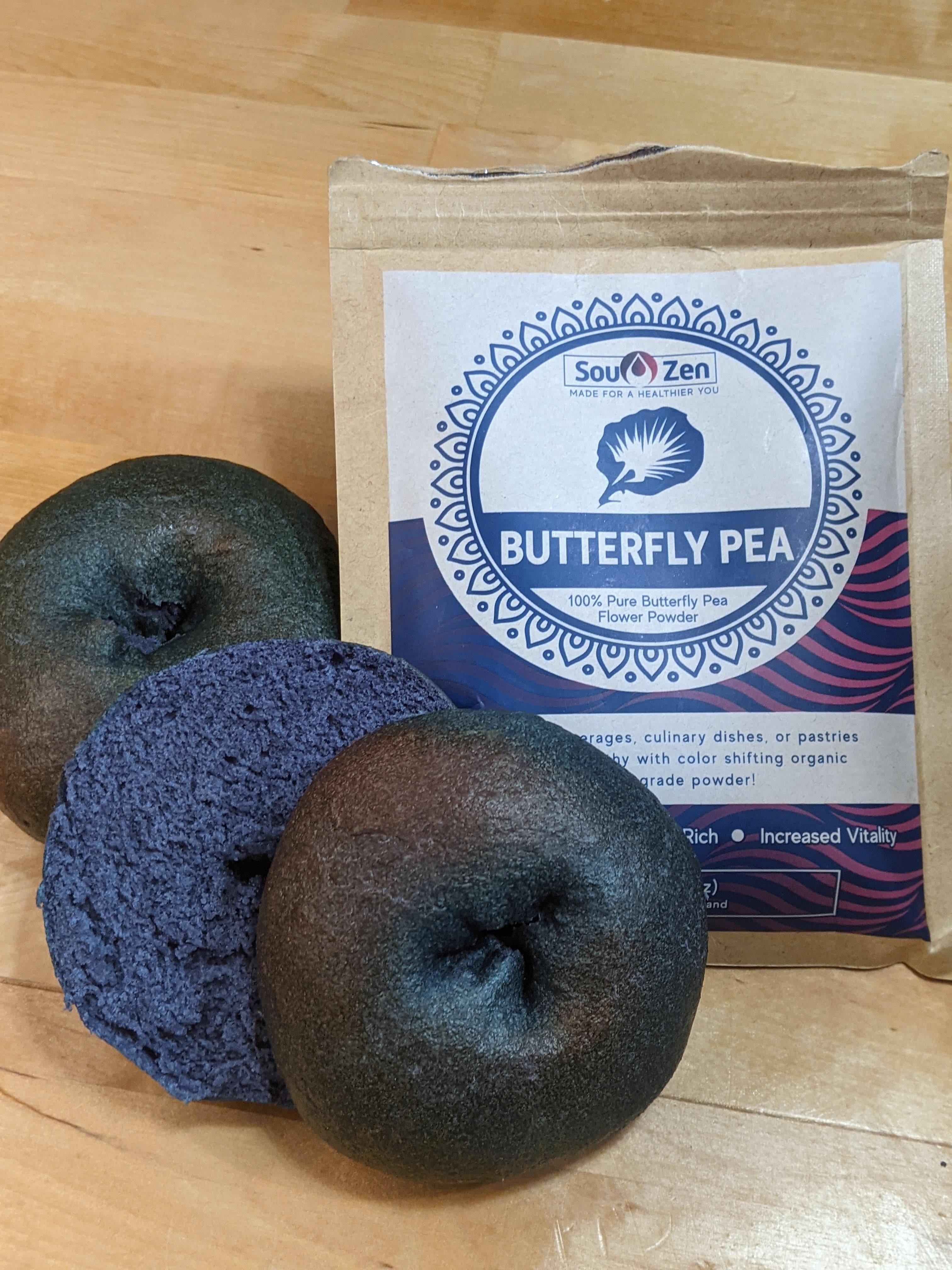 Bought Butterfly Pea Flower Power Forever Ago After Seeing Someone Post A Gorgeous Loaf Of Purple Bread On Here Using It Finally Got Around To Using It And Since Bagels Are My