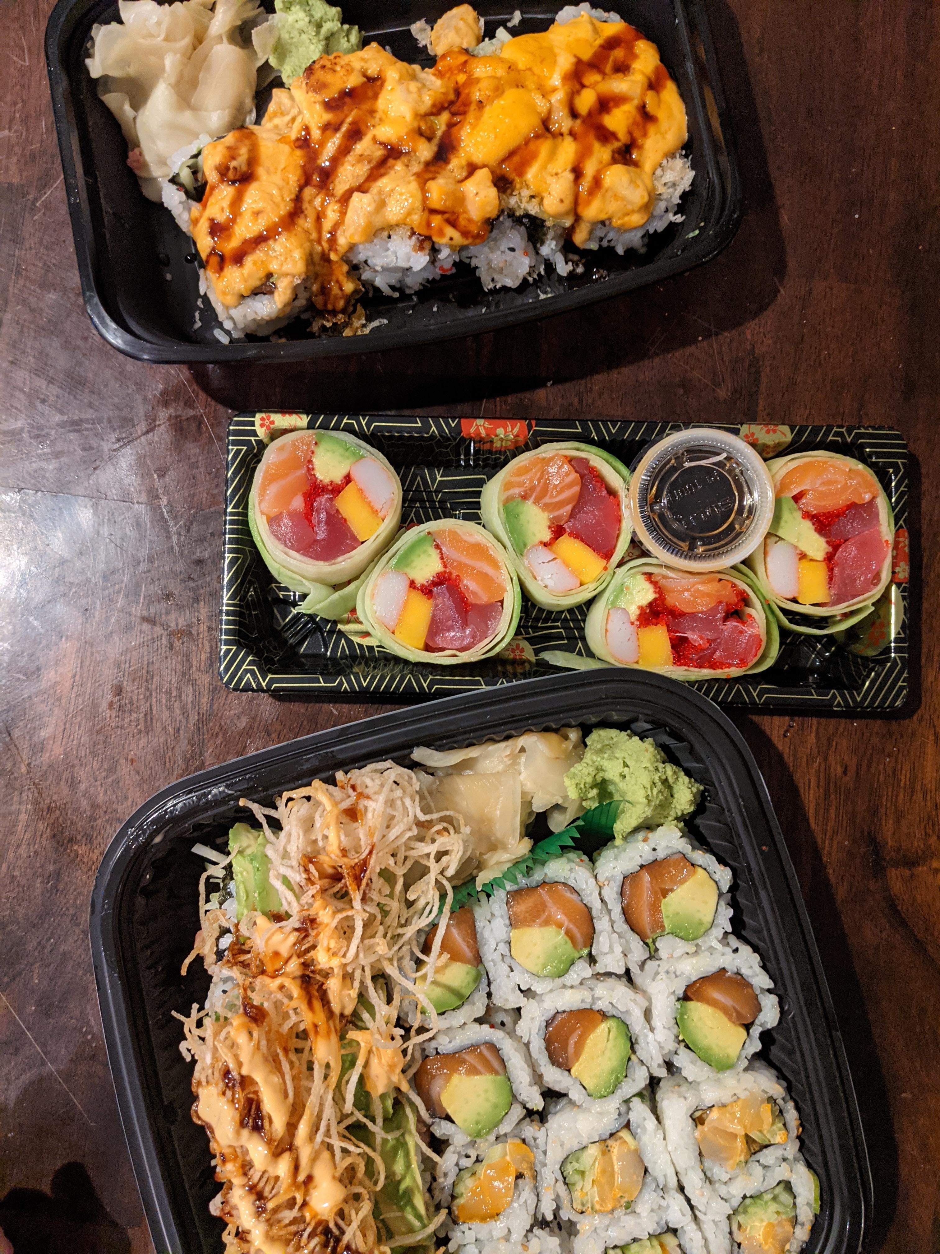 Didn't feel like cooking tonight so my husband picked up some sushi on the  way home! - Dining and Cooking