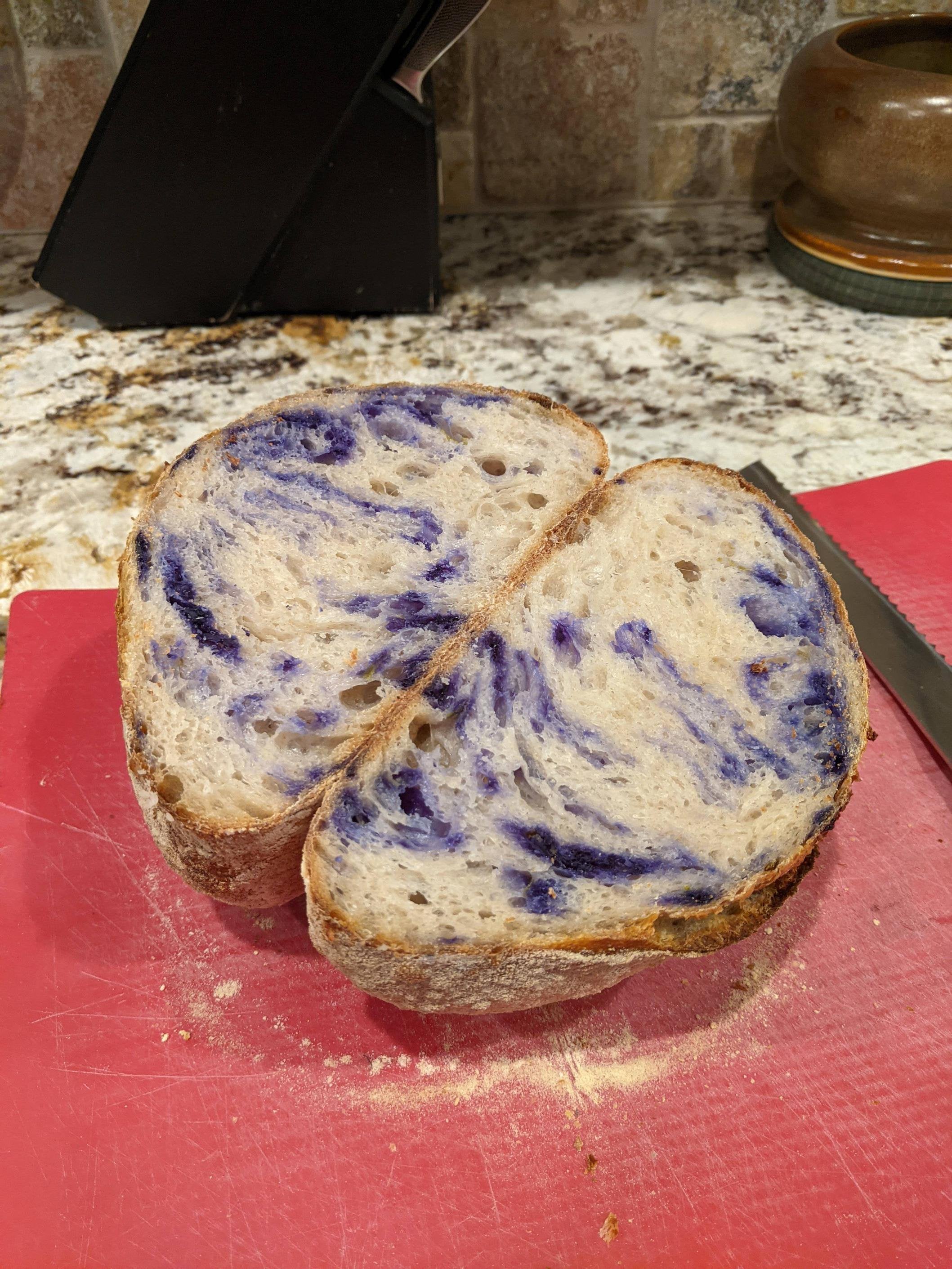 Sourdough With Butterfly Pea Flower Loaf Picture In Comments Dining And Cooking