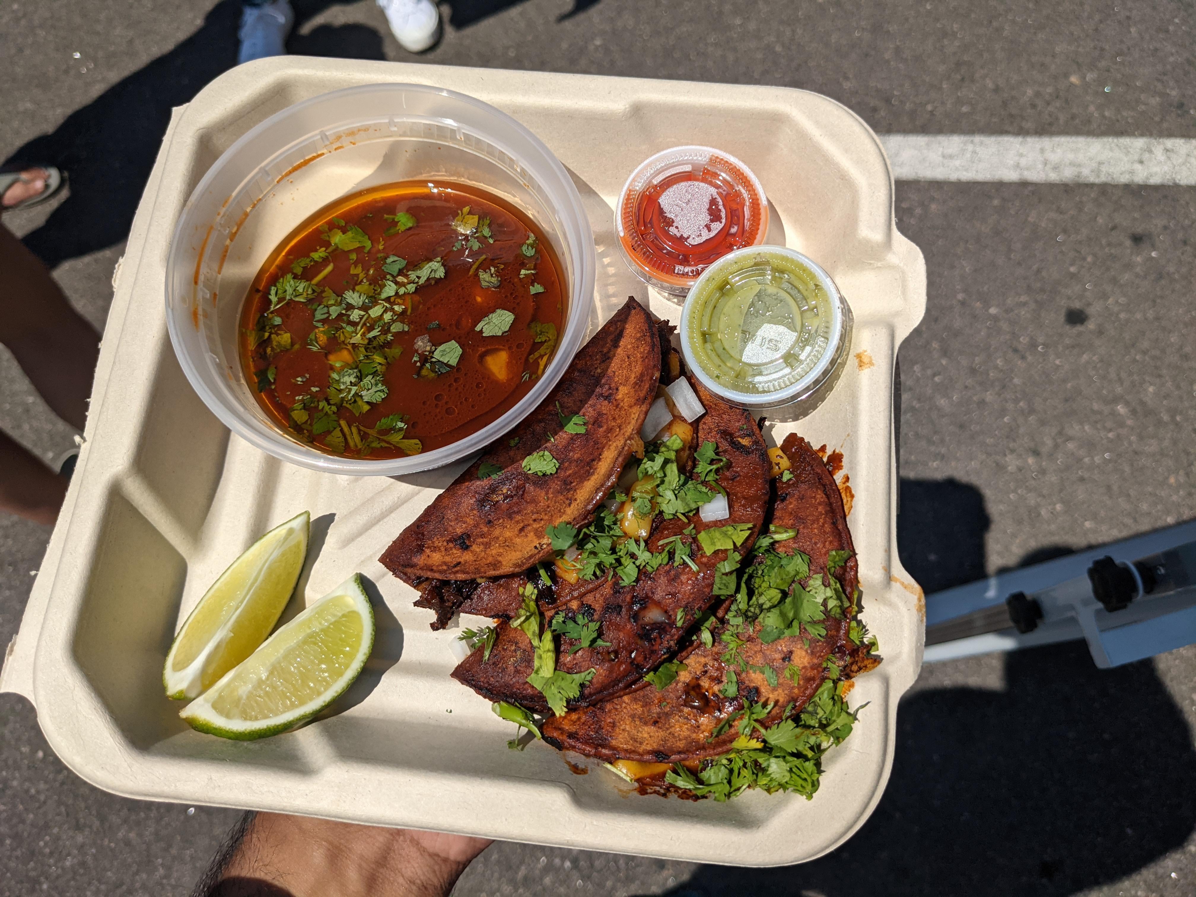 Hibiscus flower Birria tacos from Cholo Ass Vegan in Denver - Dining and  Cooking