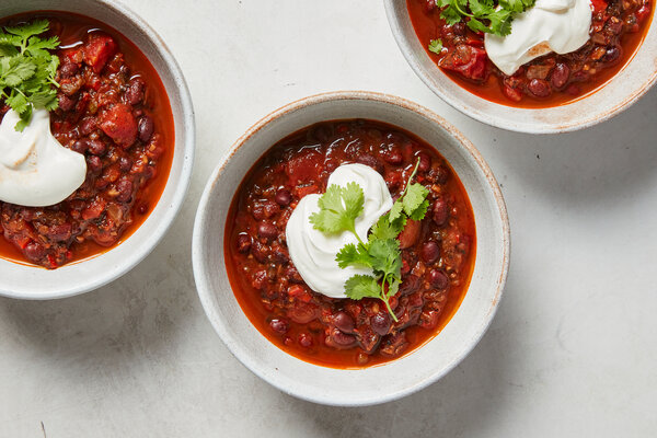 Black Bean Chili With Mushrooms