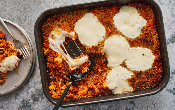 Farro and Cauliflower Parmesan