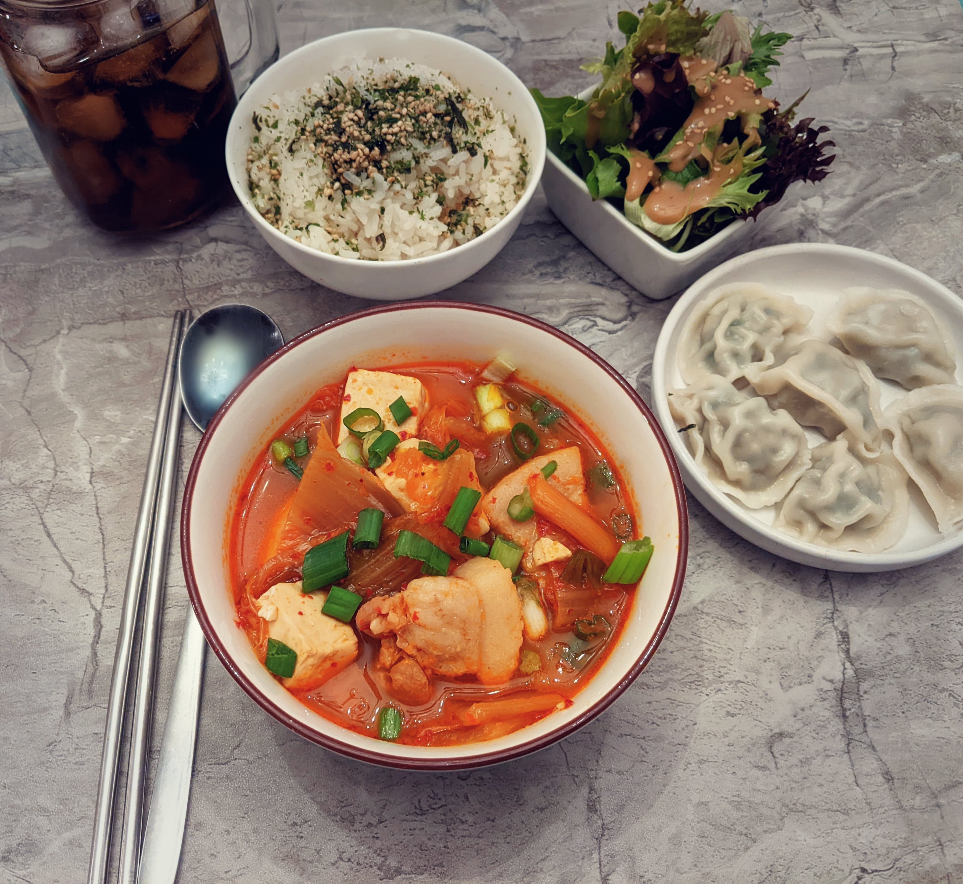 Kimchi Jjigae And Mandu For Dinner Dining And Cooking