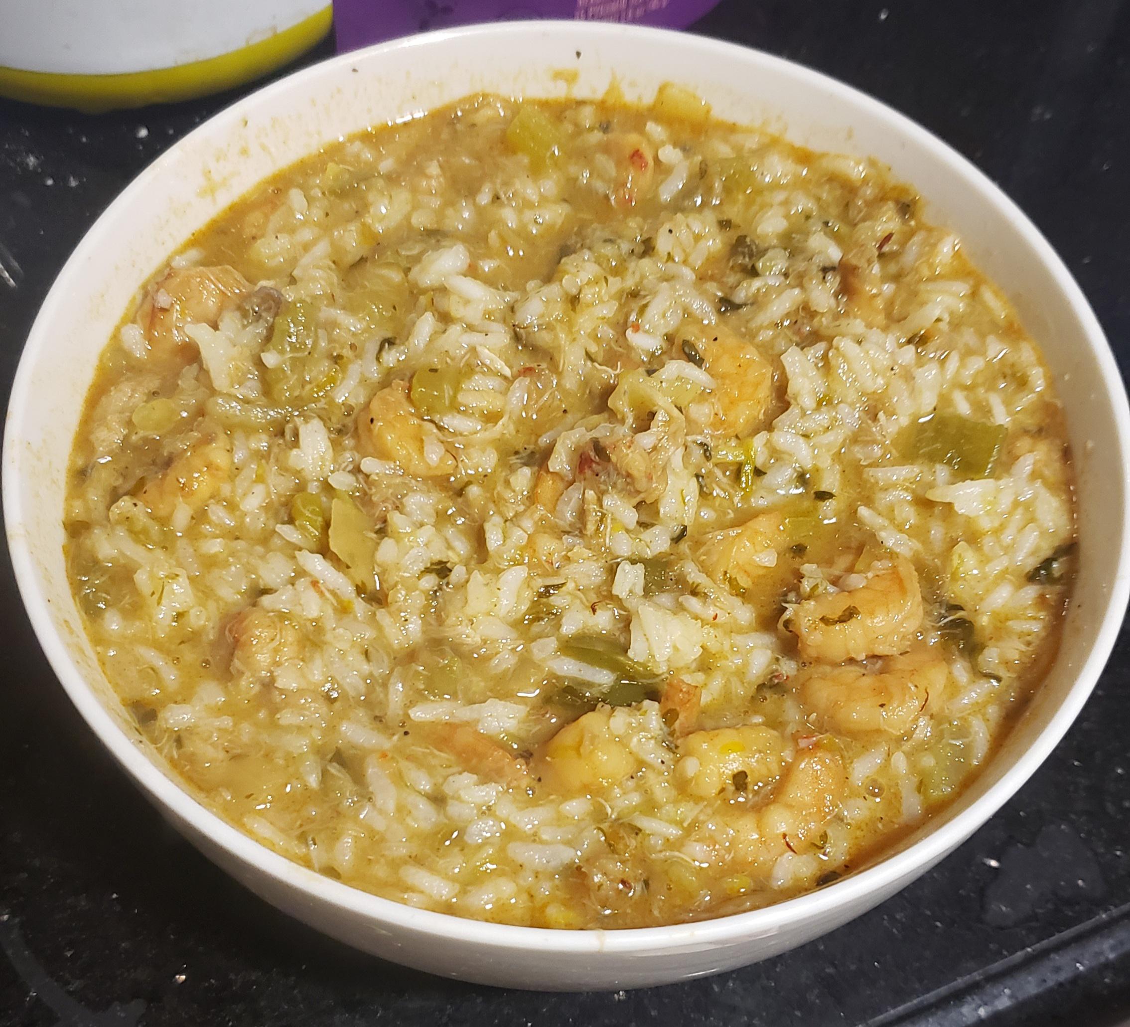 Madefromscratch seafood gumbo (crawfish, crab, and shrimp). Dining