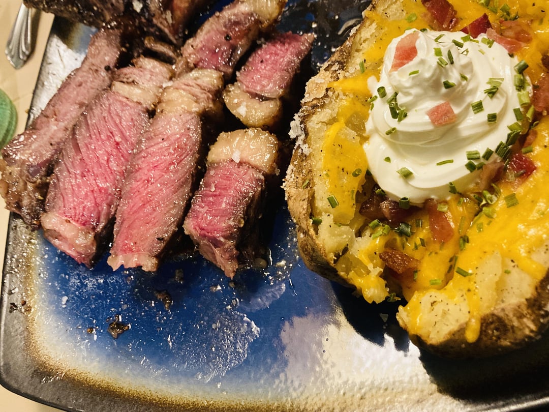 Homemade Ribeye And Baked Potato Dining And Cooking 