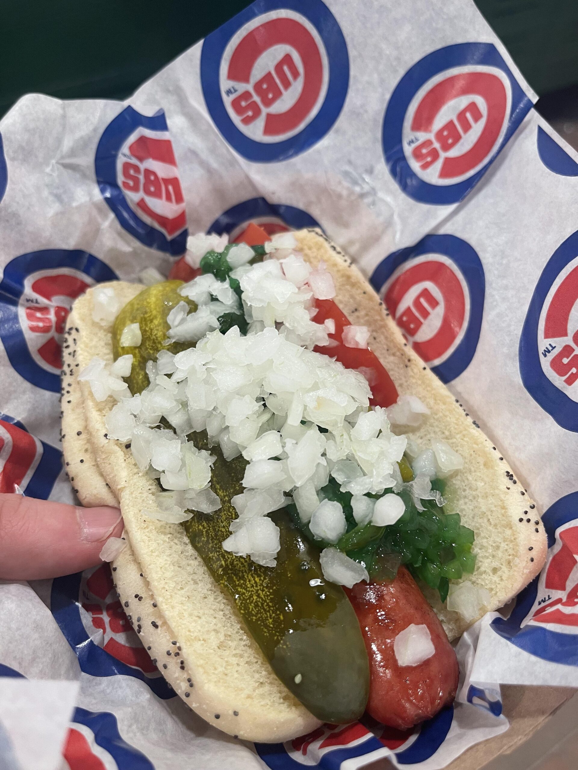 Hot dog at Wrigley Field Dining and Cooking