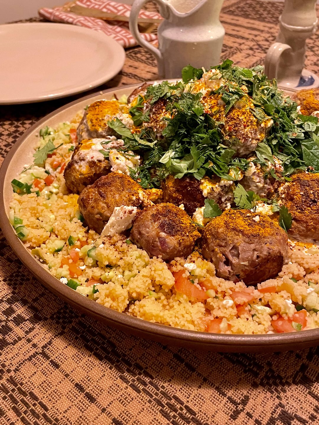 [homemade] Spiced Lamb Meatballs With Yogurt And Herbs Dining And Cooking