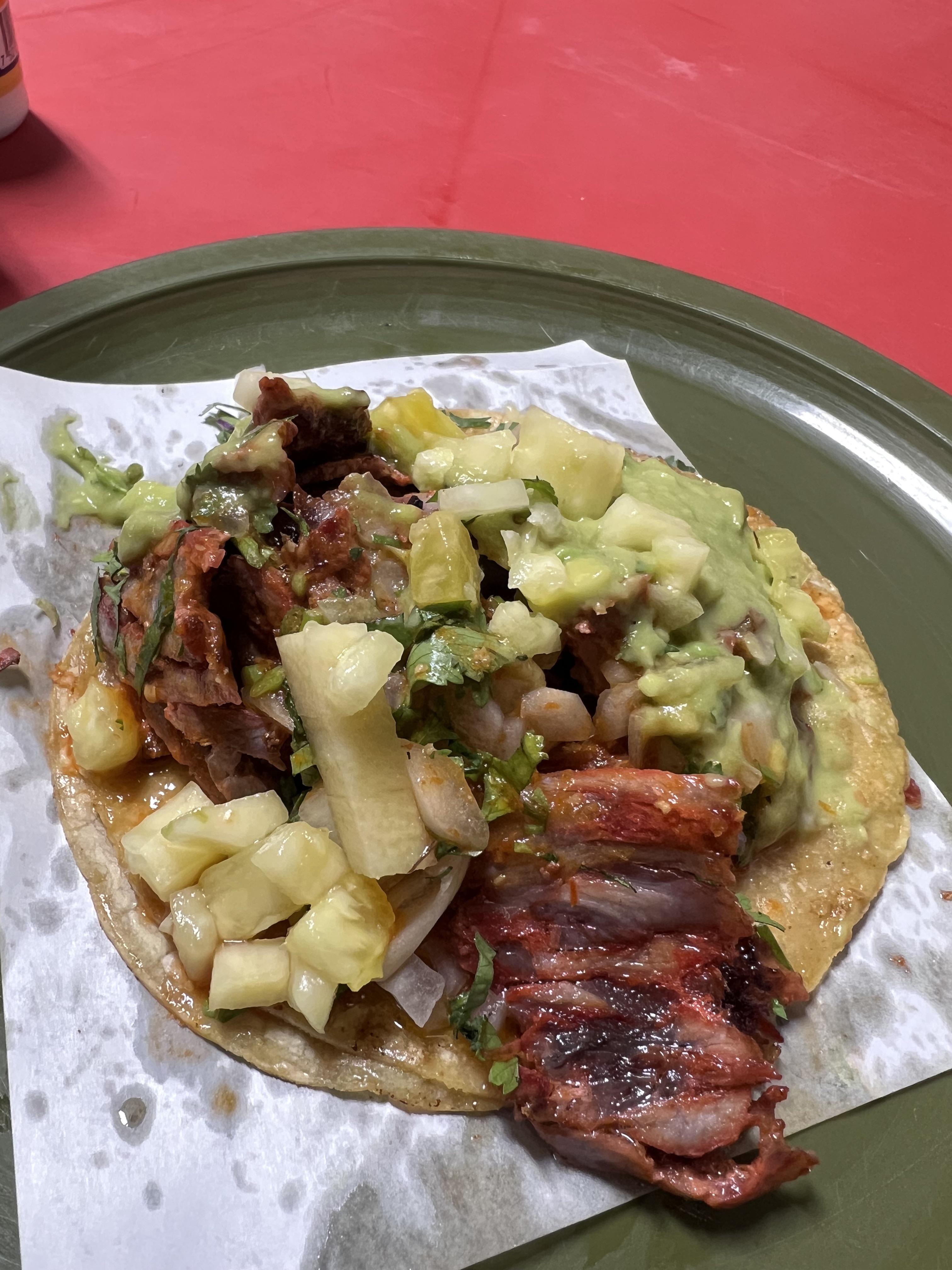 Taco De Adobada Pastor From “taqueria La Mexico ” In Ensenada Dining And Cooking