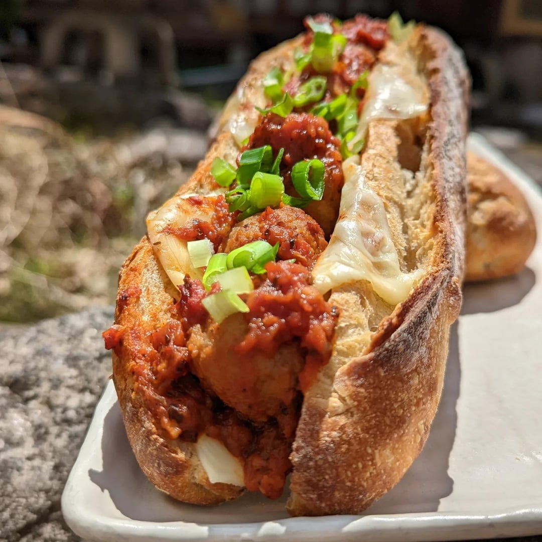 [homemade] Meatball Sub On Sourdough Baguette Dining And Cooking