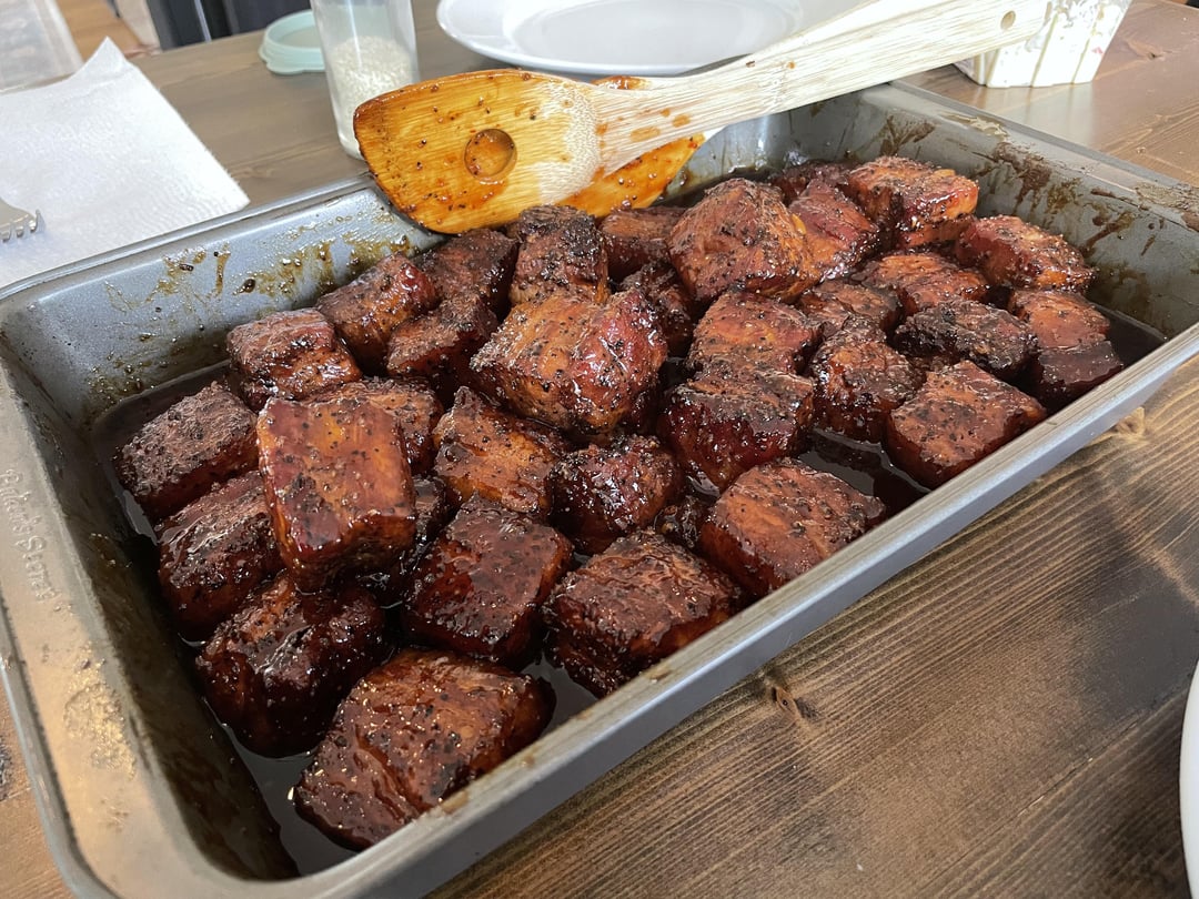 First time doing pork belly burnt ends Dining and Cooking