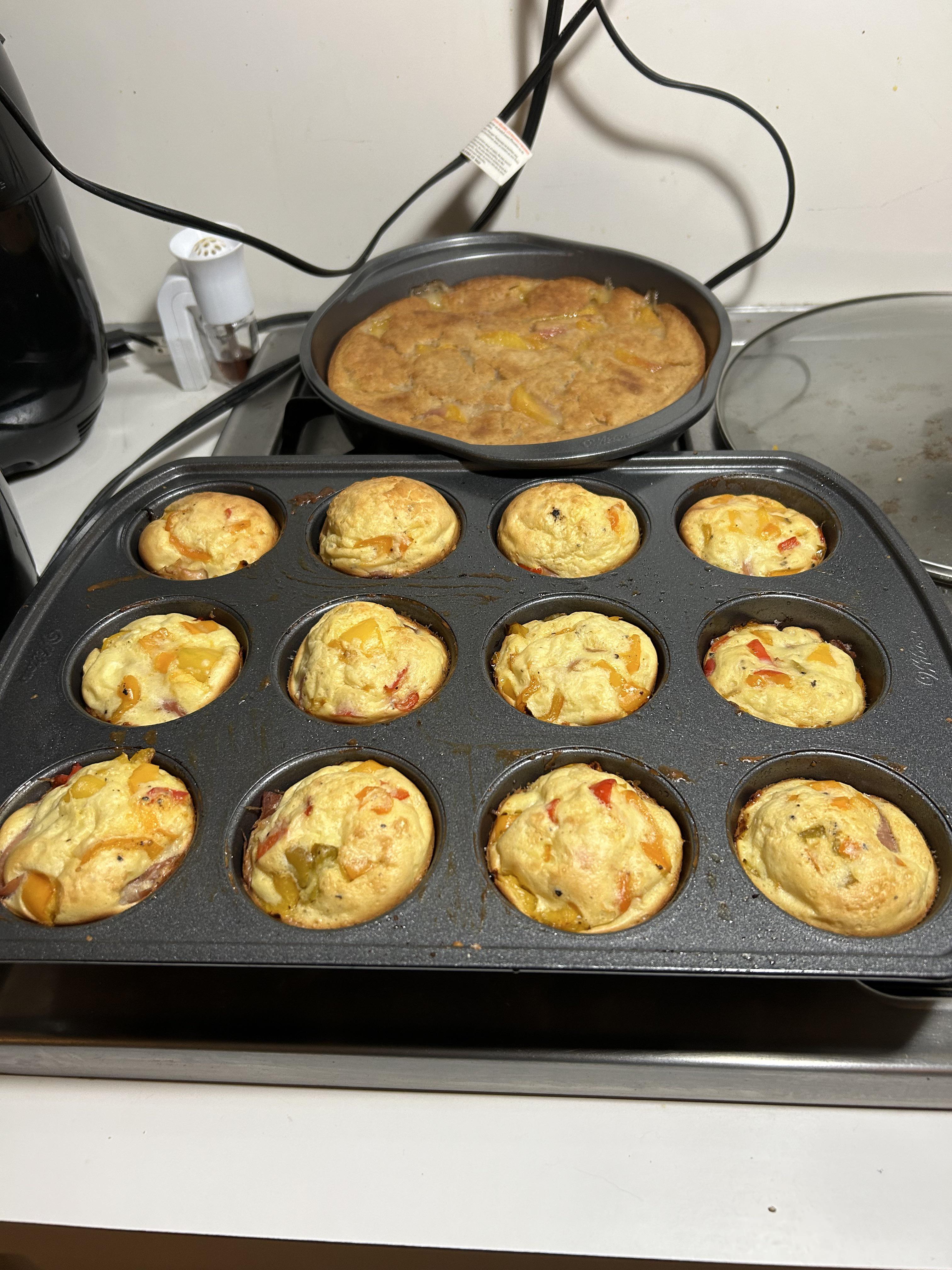 Bisquick impossible quiche bites and peach cobbler - Dining and Cooking