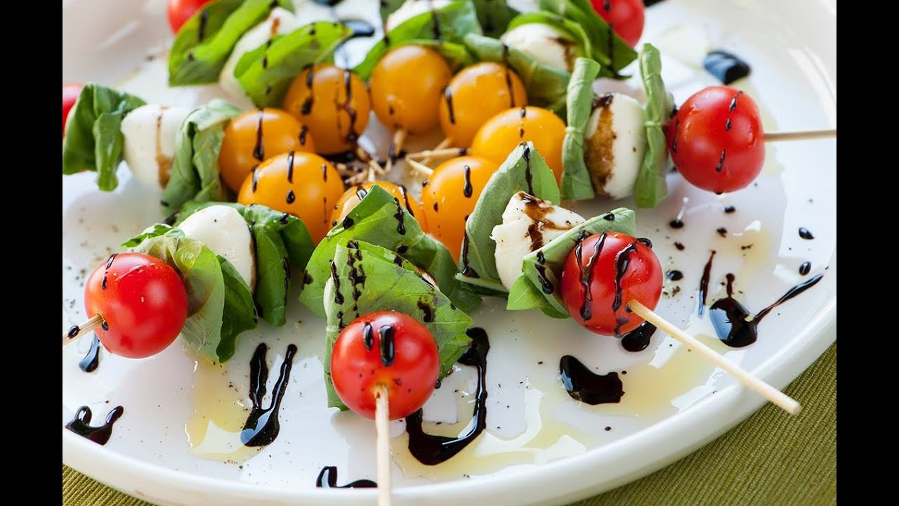 Caprese Skewers with Balsamic Glaze - Marcel Cocit - Love At First Bite ...