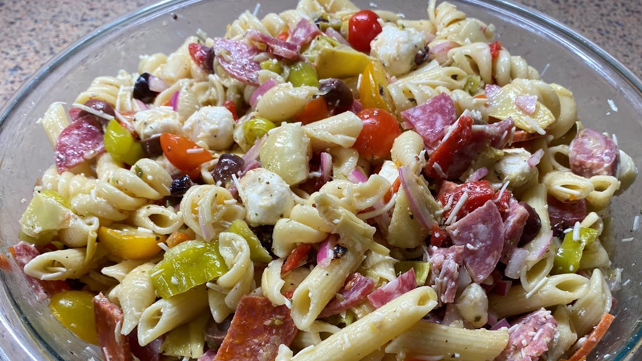 Antipasto Pasta Salad | Homemade Italian Dressing | TAILGATE SALAD ...