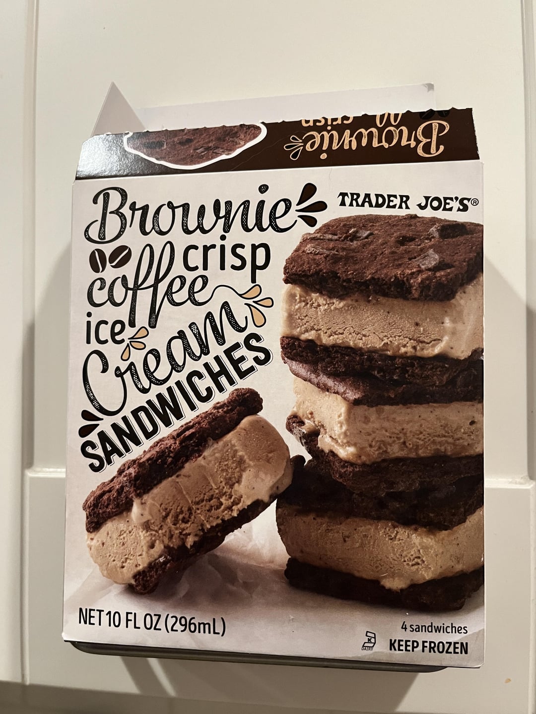 Trader Joe’s Brownie coffee ice cream sandwich Dining and Cooking