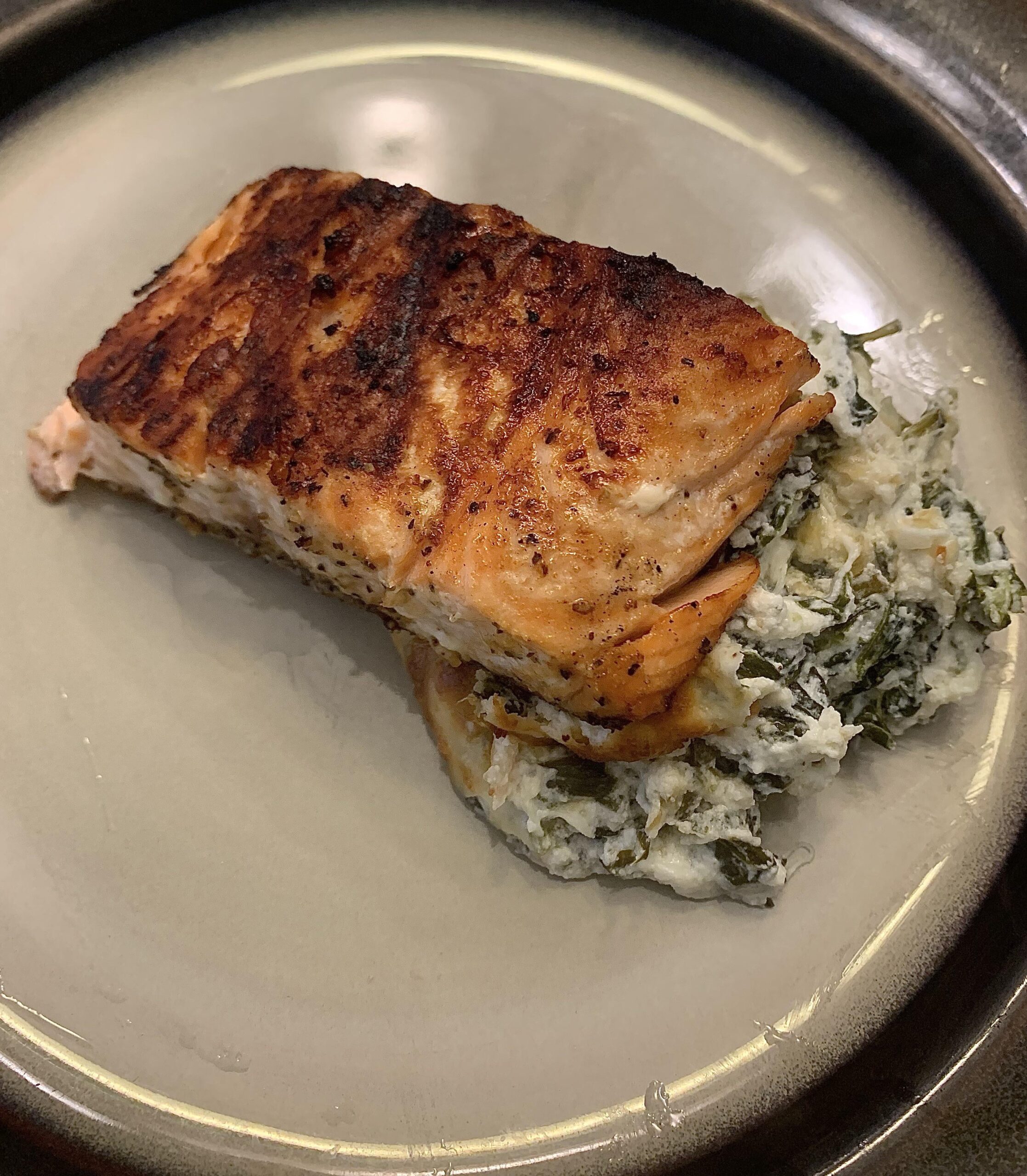 Spinach dip and grilled salmon! - Dining and Cooking