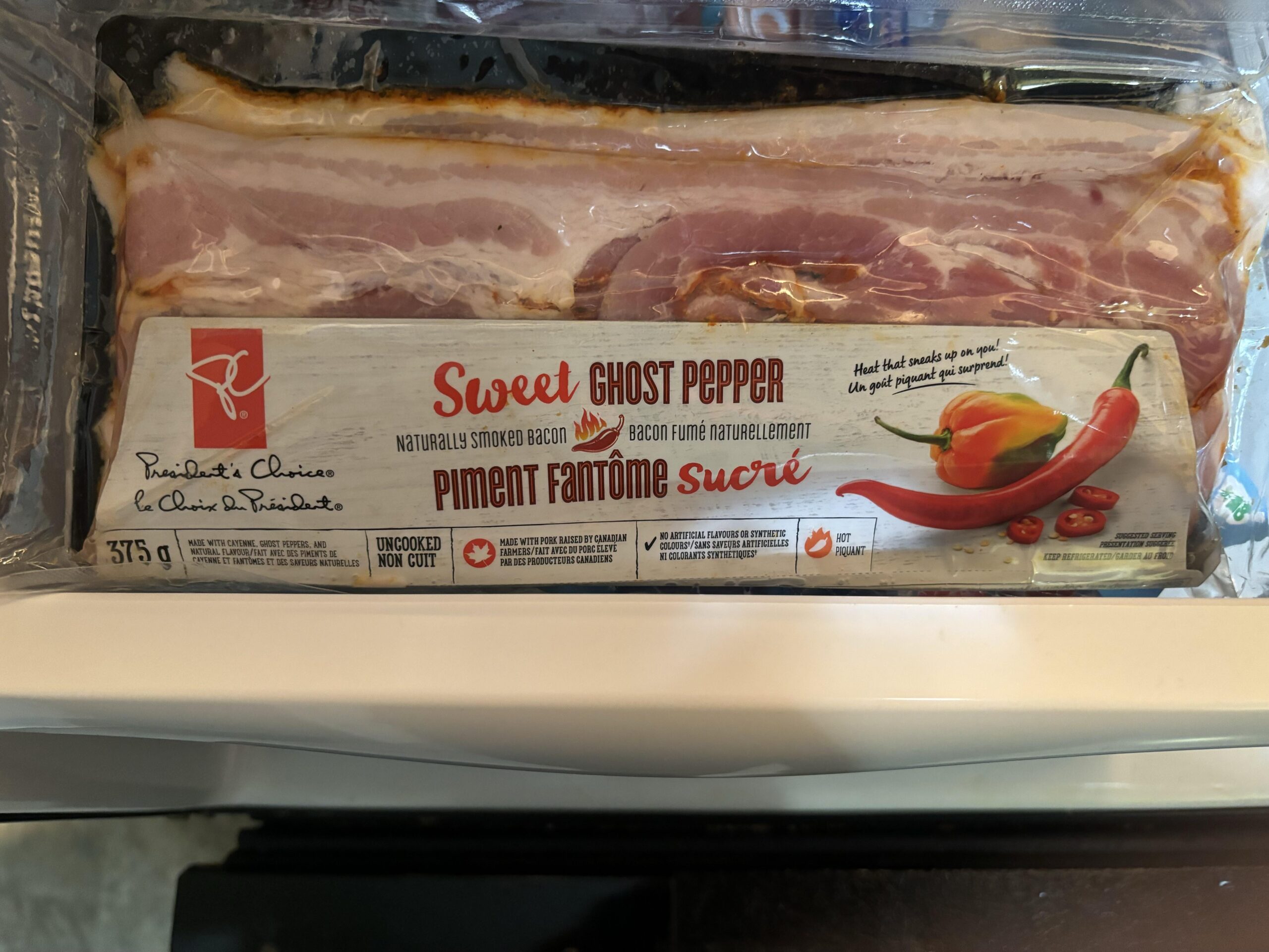 Got some sweet ghost pepper bacon with groceries yesterday to try ...