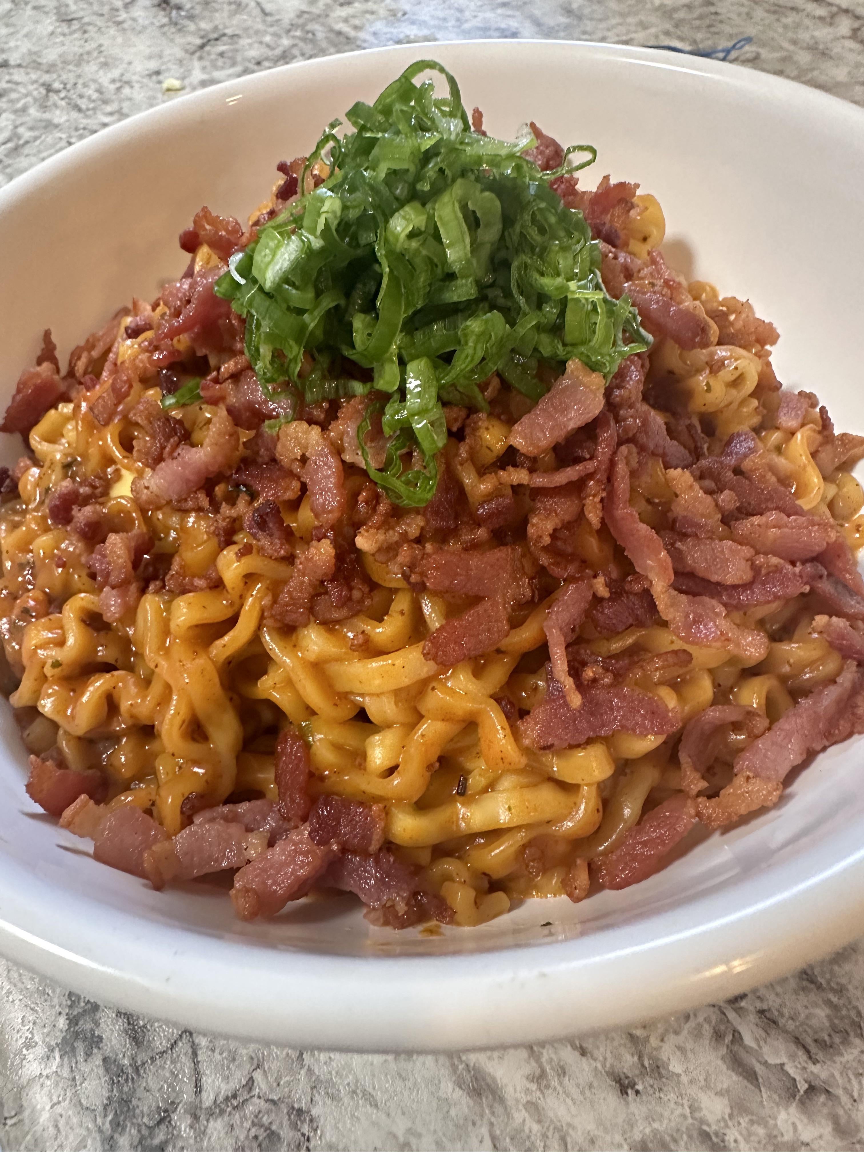 Pimped out my ramyun with bacon, pecorino cheese and scallion. - Dining ...