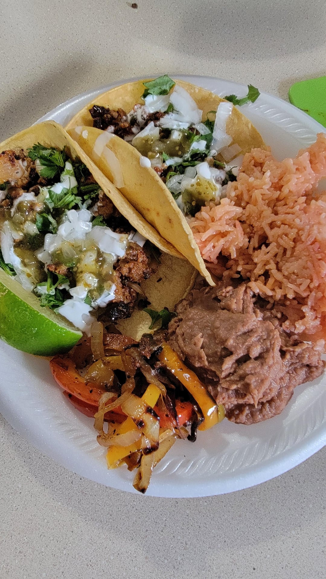 Chorizo tacos and Fajitas. - Dining and Cooking