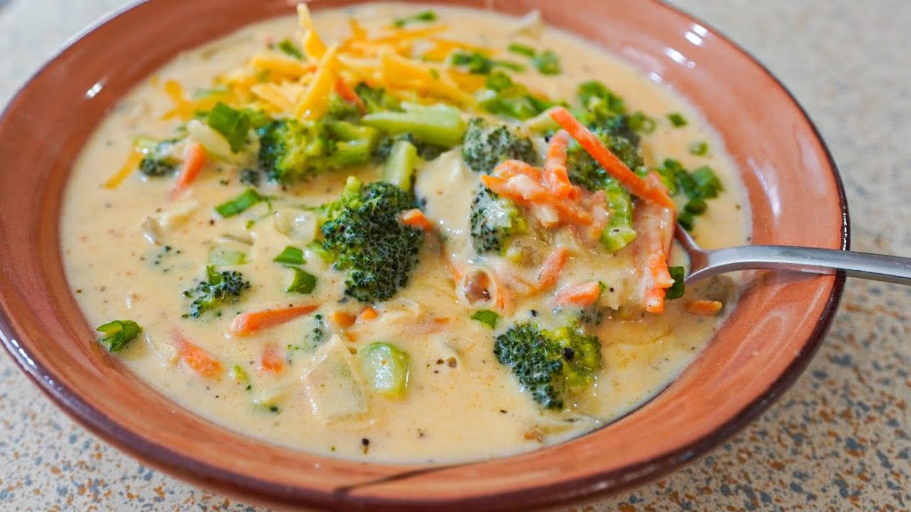 Easy Broccoli Cheddar Soup Recipe Panera Bread CopyCat Foodmas Episode ...